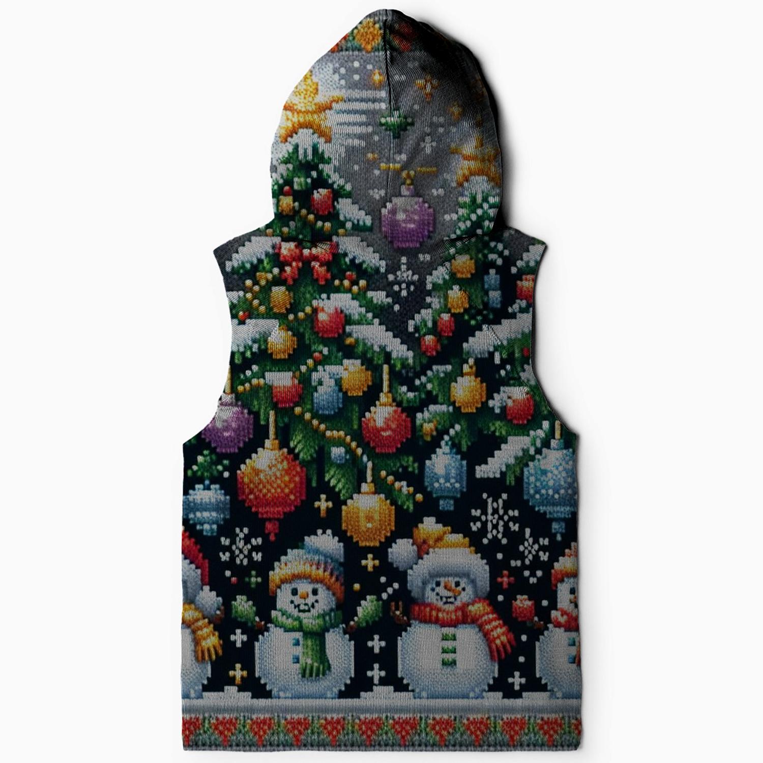 Charming Winter Wonderland Design Sleeveless Hoodie