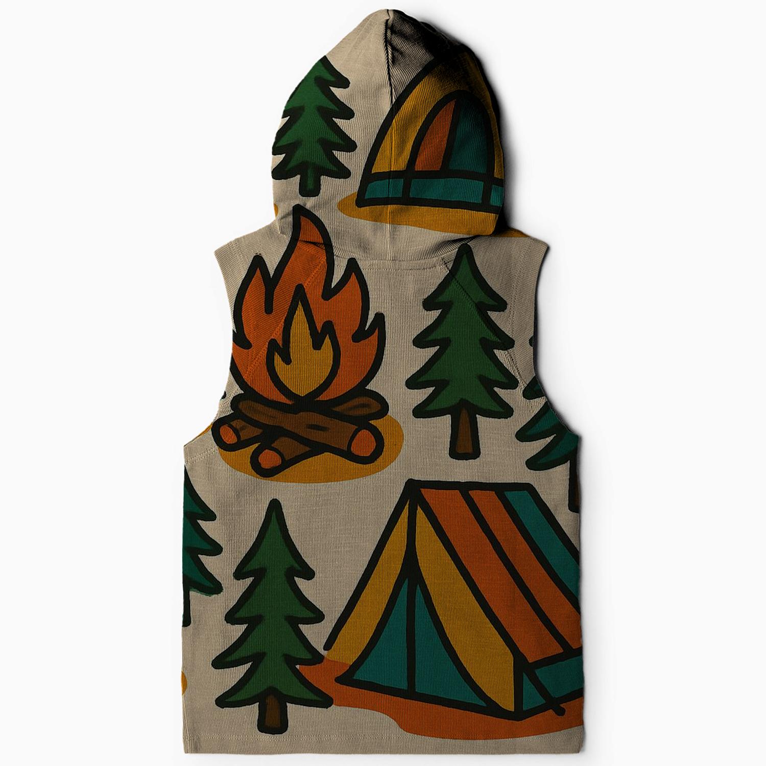 Vintage Camping Adventures Sleeveless Hoodie