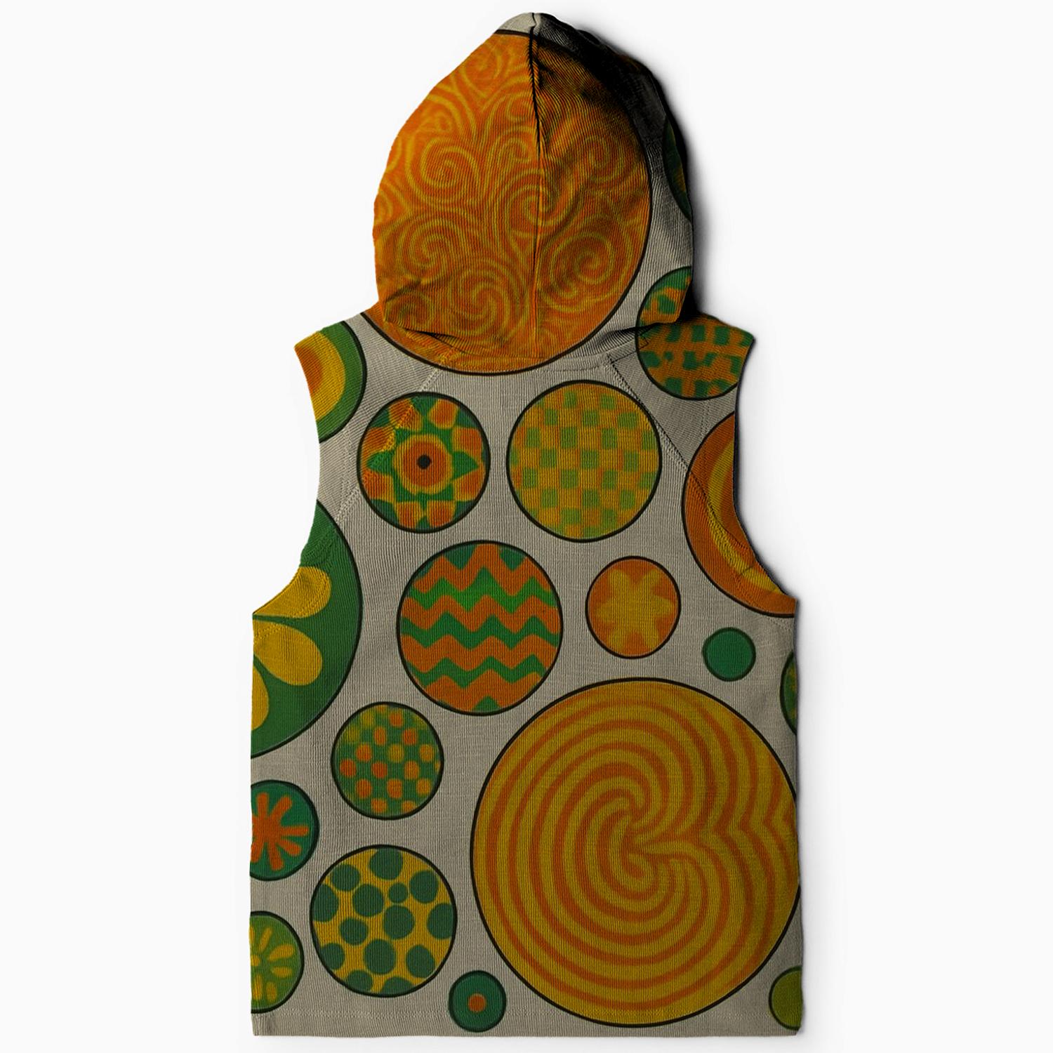 Funky Groovy Circles Sleeveless Hoodie