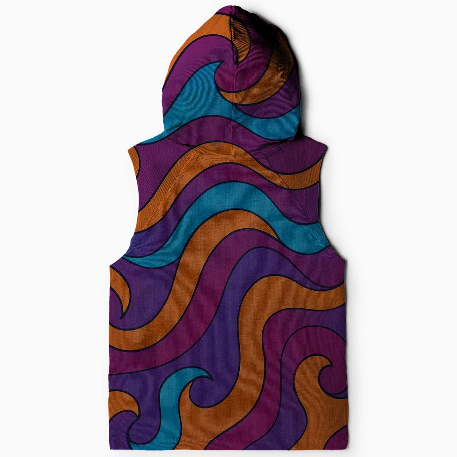 Electric Energy Waves Sleeveless Hoodie