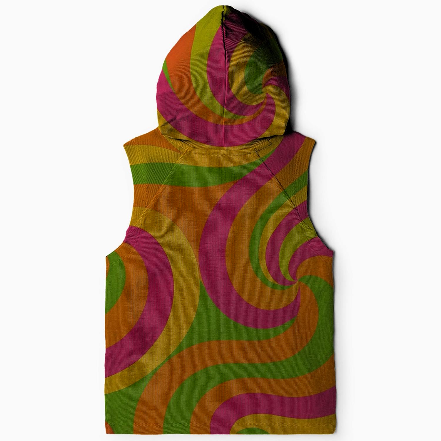 70s Swirls Sleeveless Hoodie
