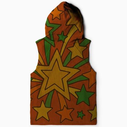 Retro Starburst Celebration Sleeveless Hoodie
