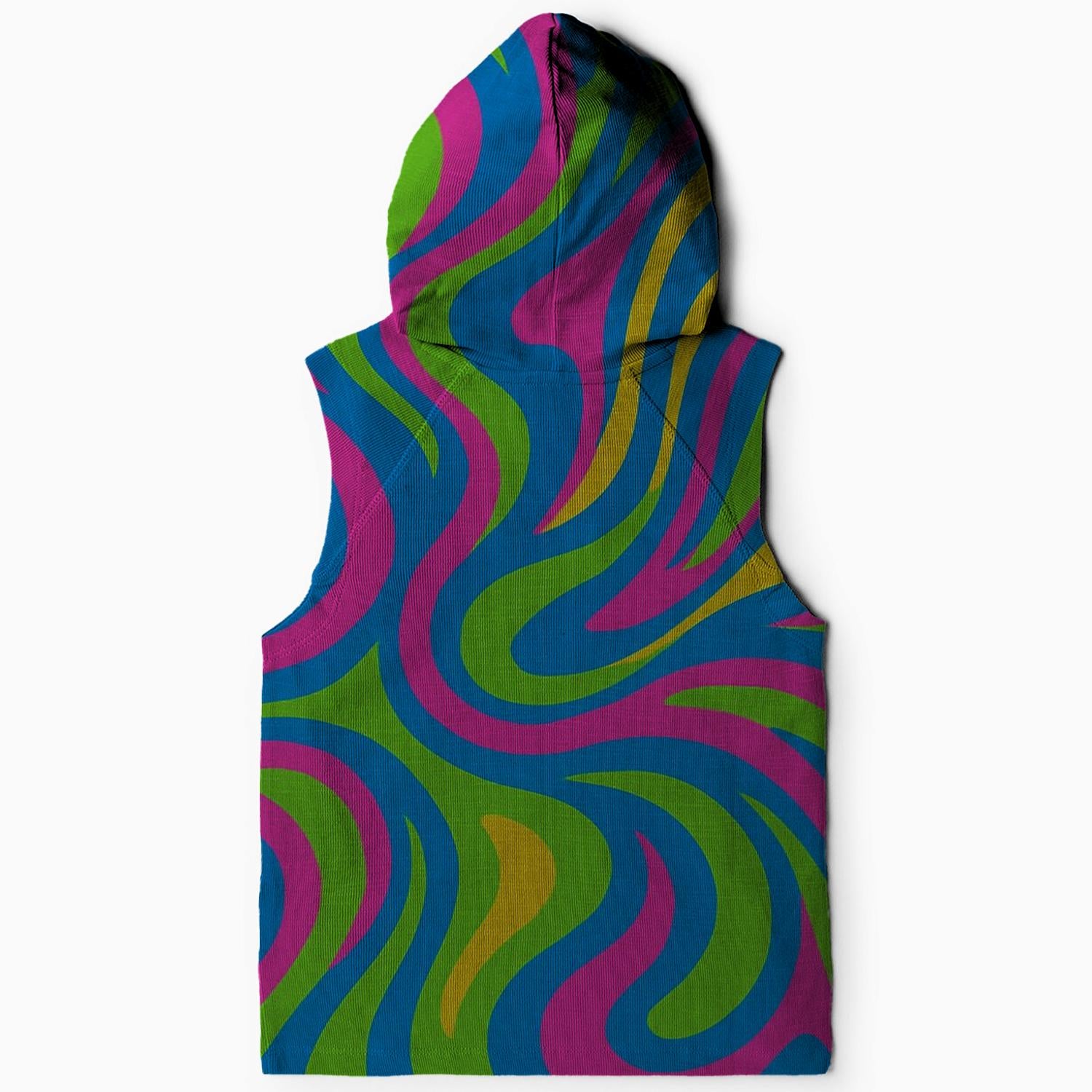 Art Waves Sleeveless Hoodie