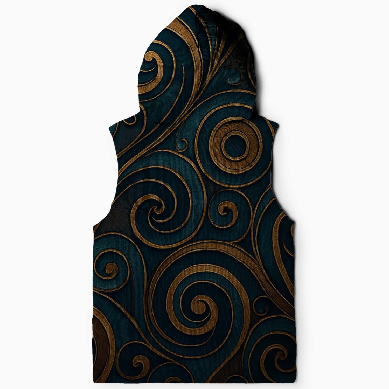 Mystic Aura Swirls Sleeveless Hoodie