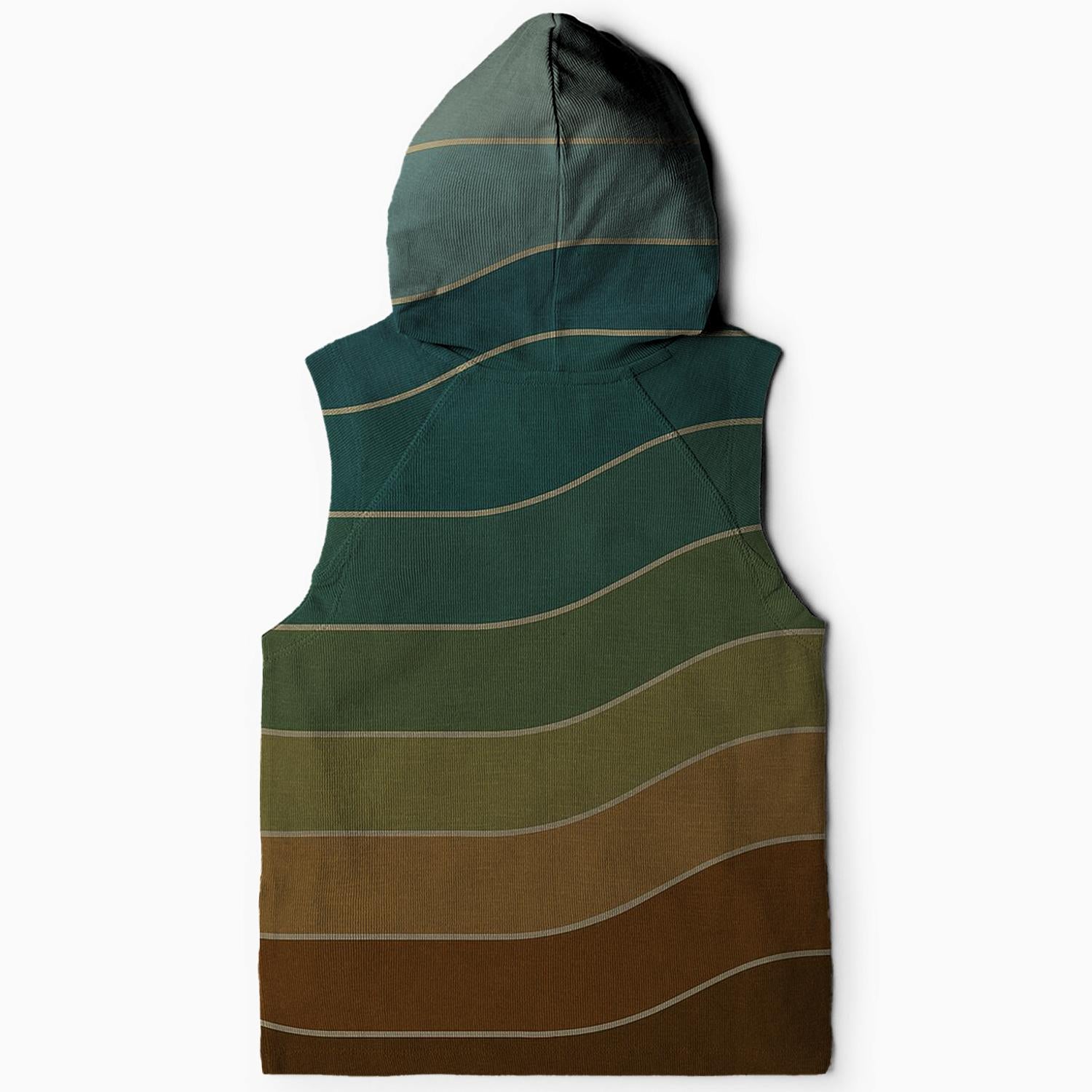 Harmonious Horizon Lines Sleeveless Hoodie