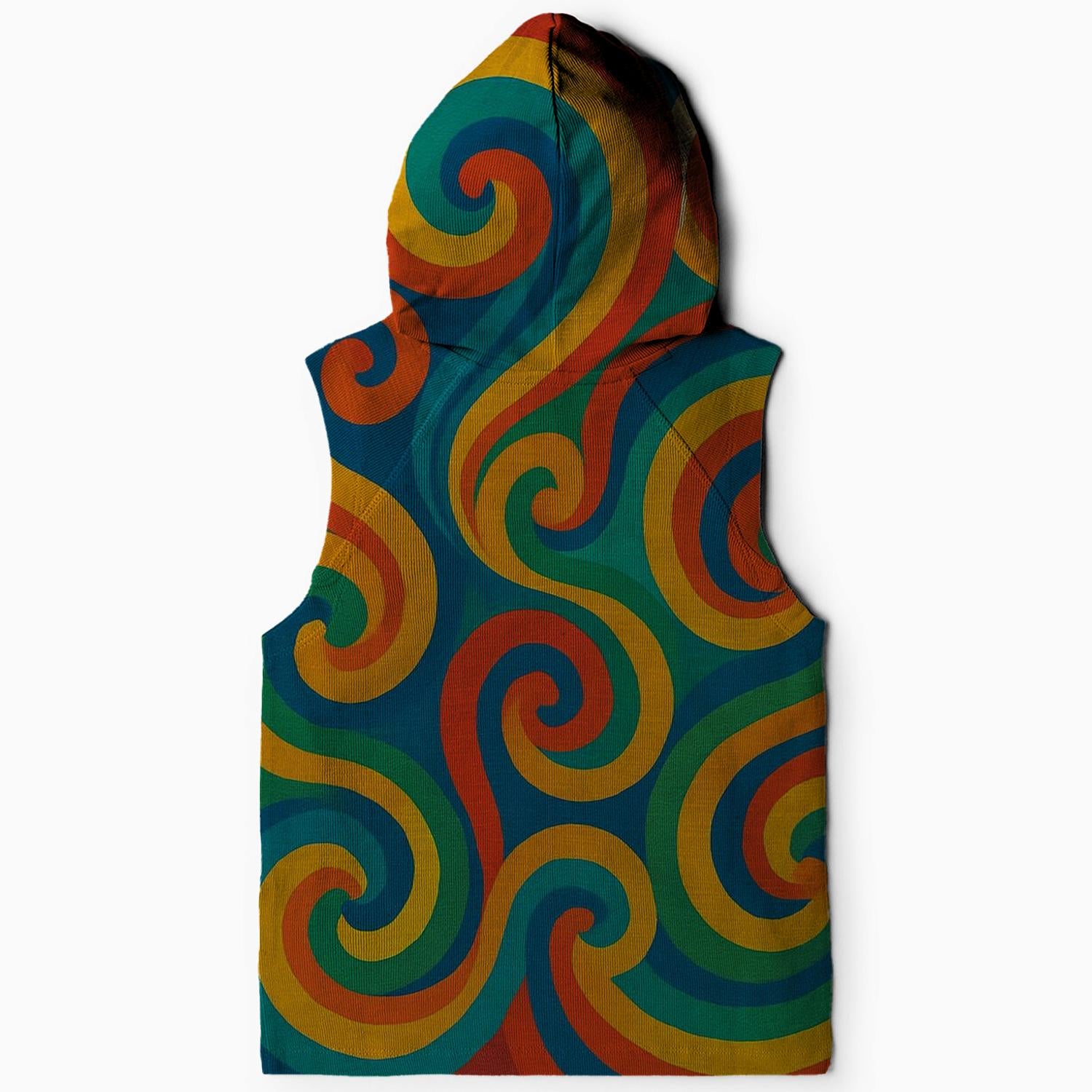 Rainbow Spirals Sleeveless Hoodie