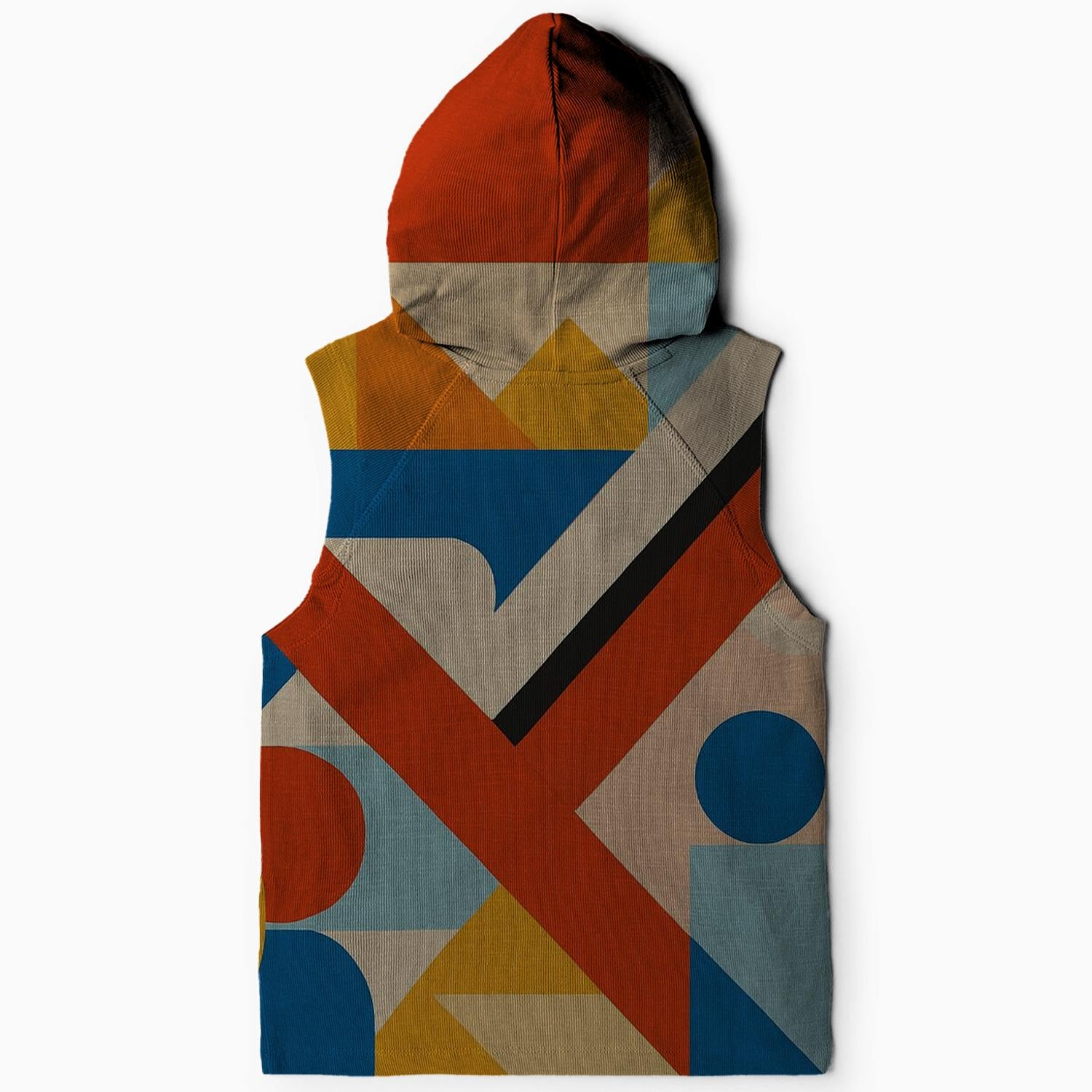 Geometric Vibes Sleeveless Hoodie