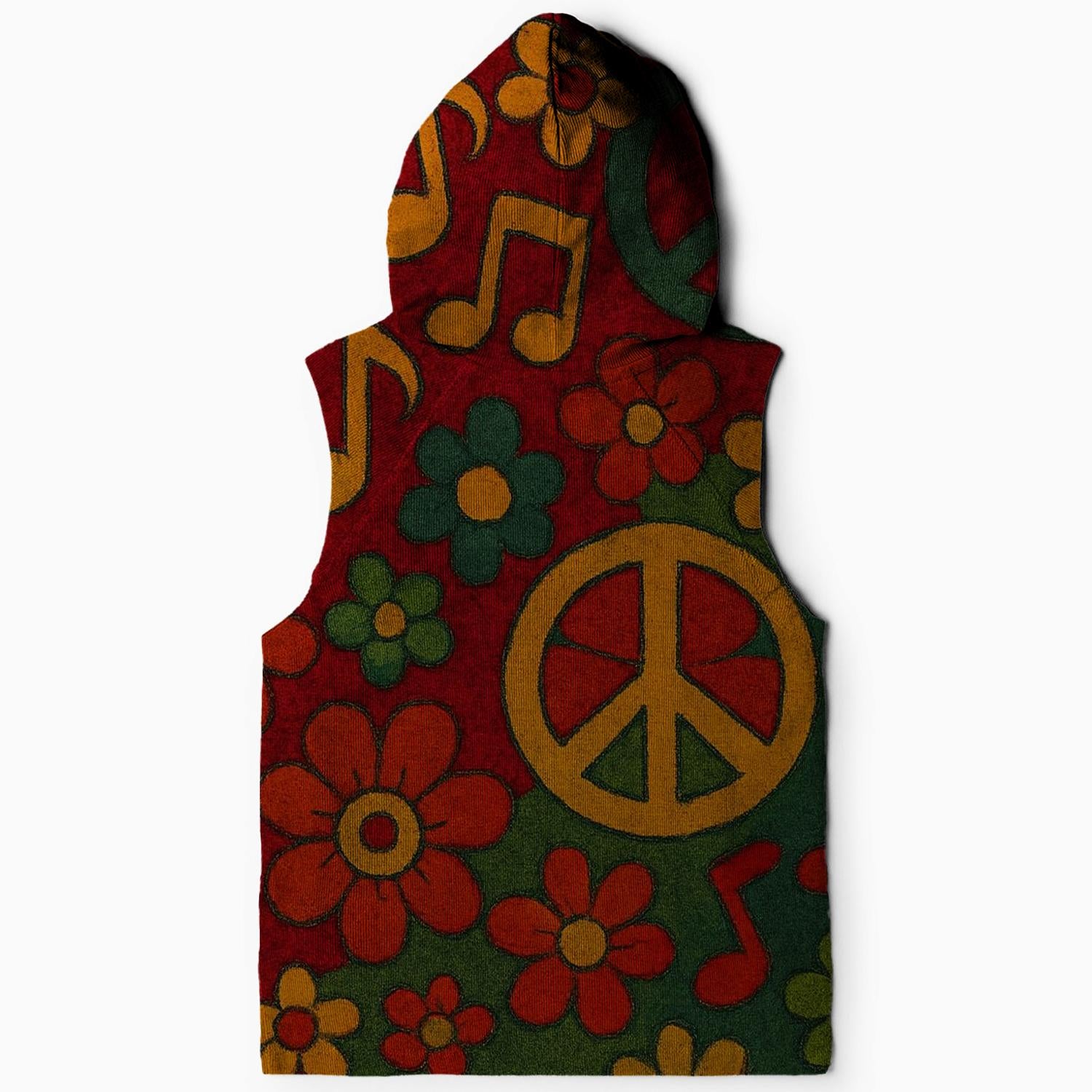 Peace Love Music Sleeveless Hoodie