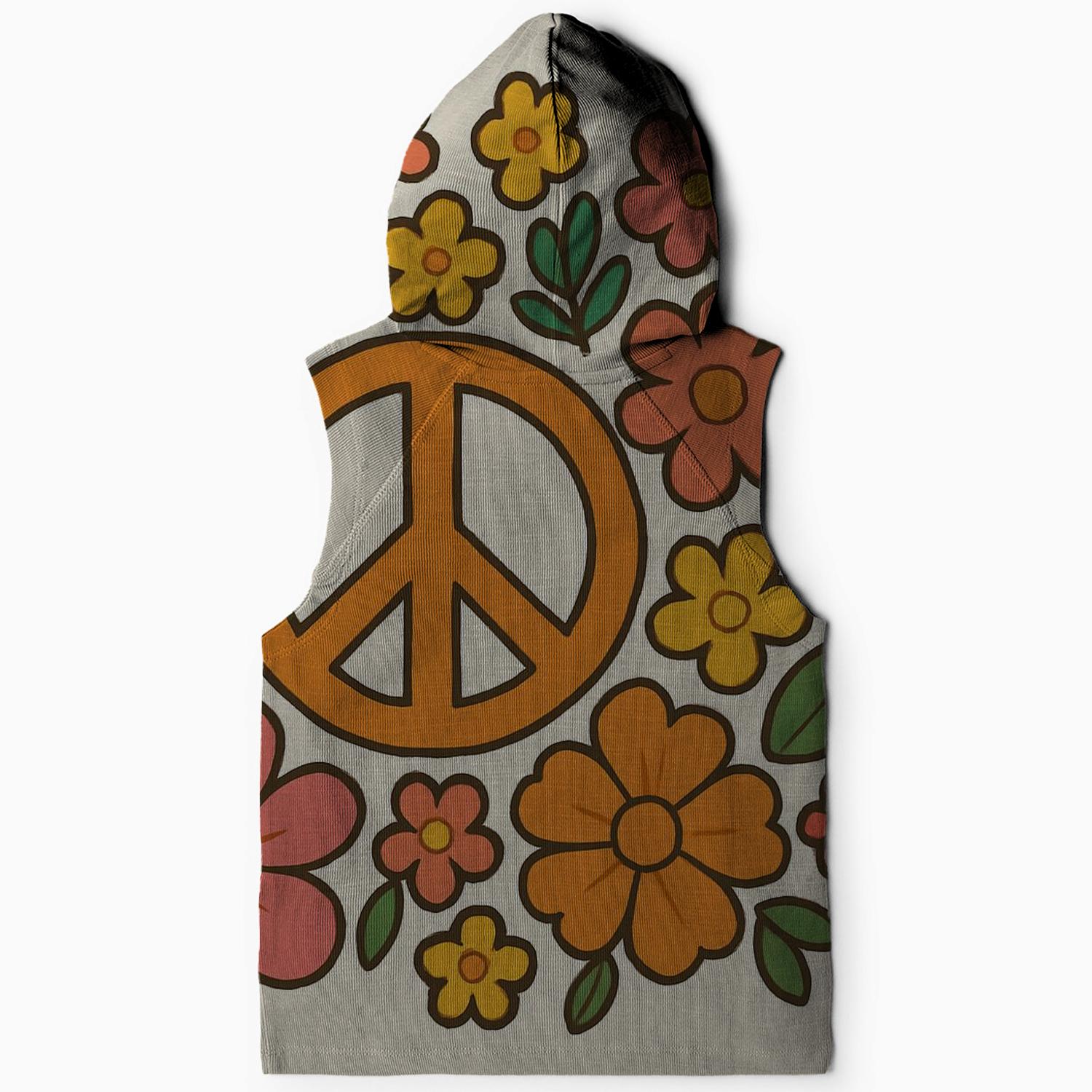 Retro Peace Flowers Hoodie