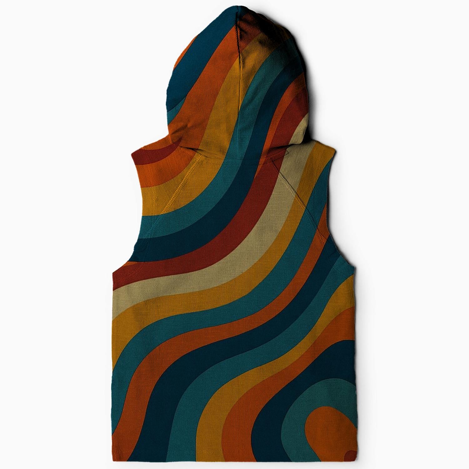 Groovy Waves of Color Sleeveless Hoodie