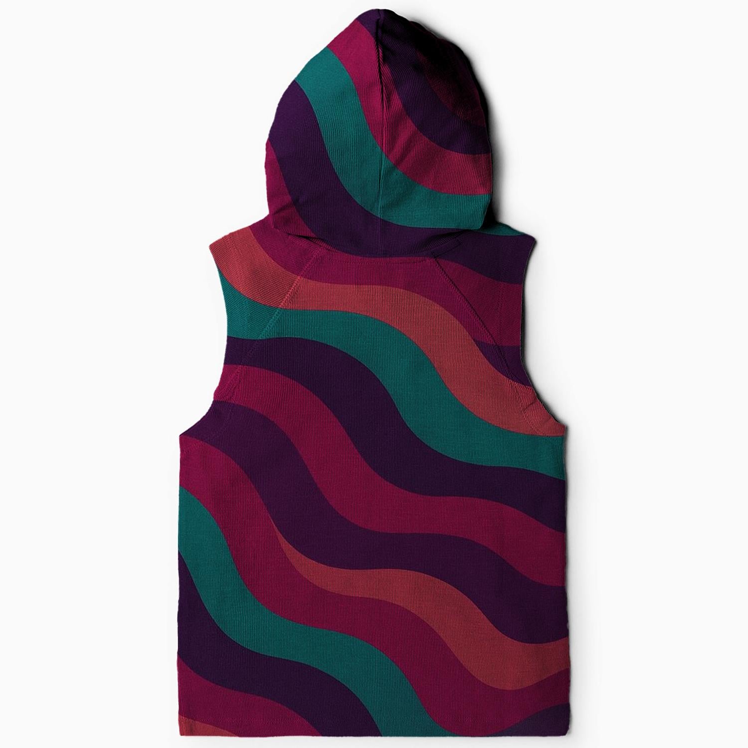 Disco Groove Waves Sleeveless Hoodie