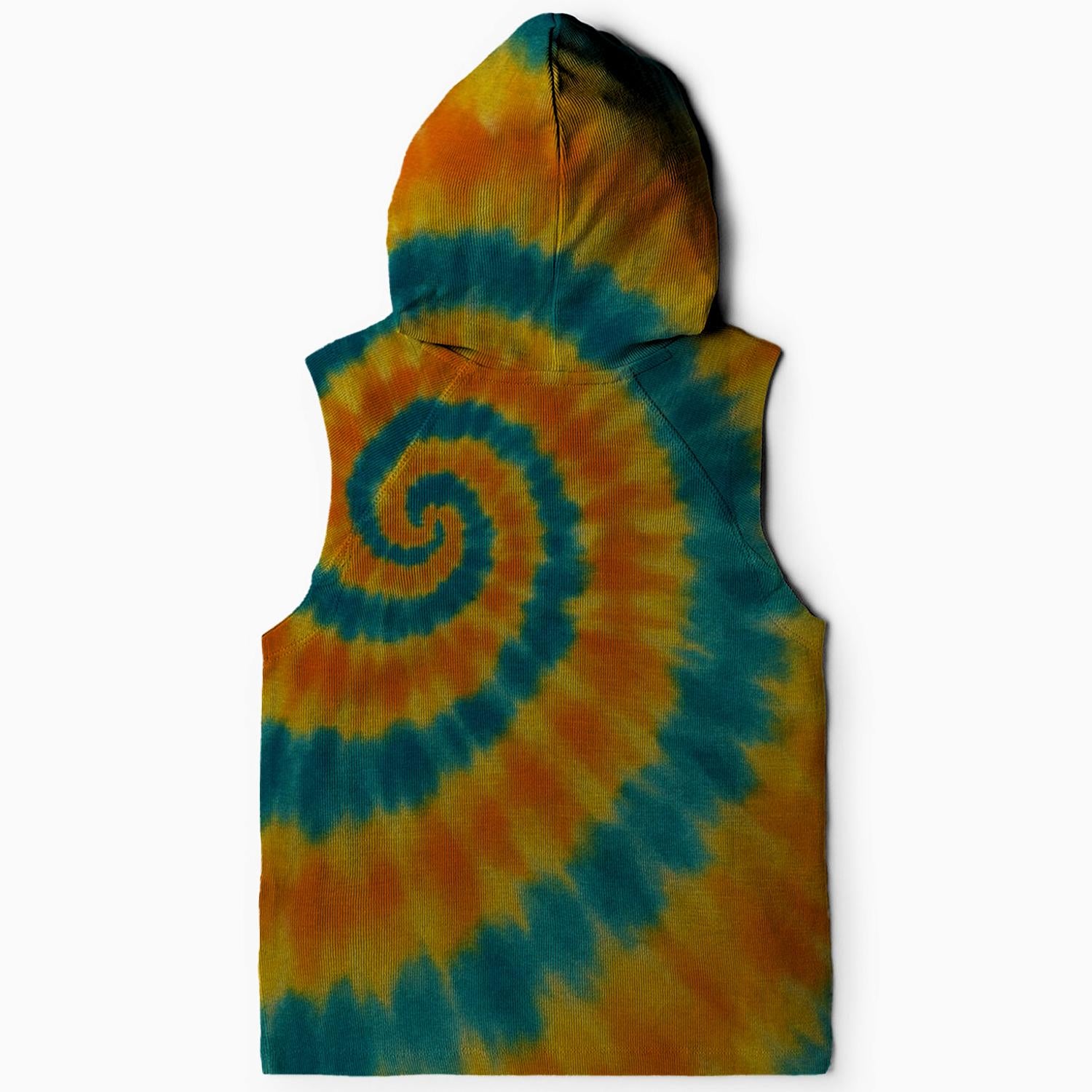 Groovy Tie-Dye Swirl Sleeveless Hoodie
