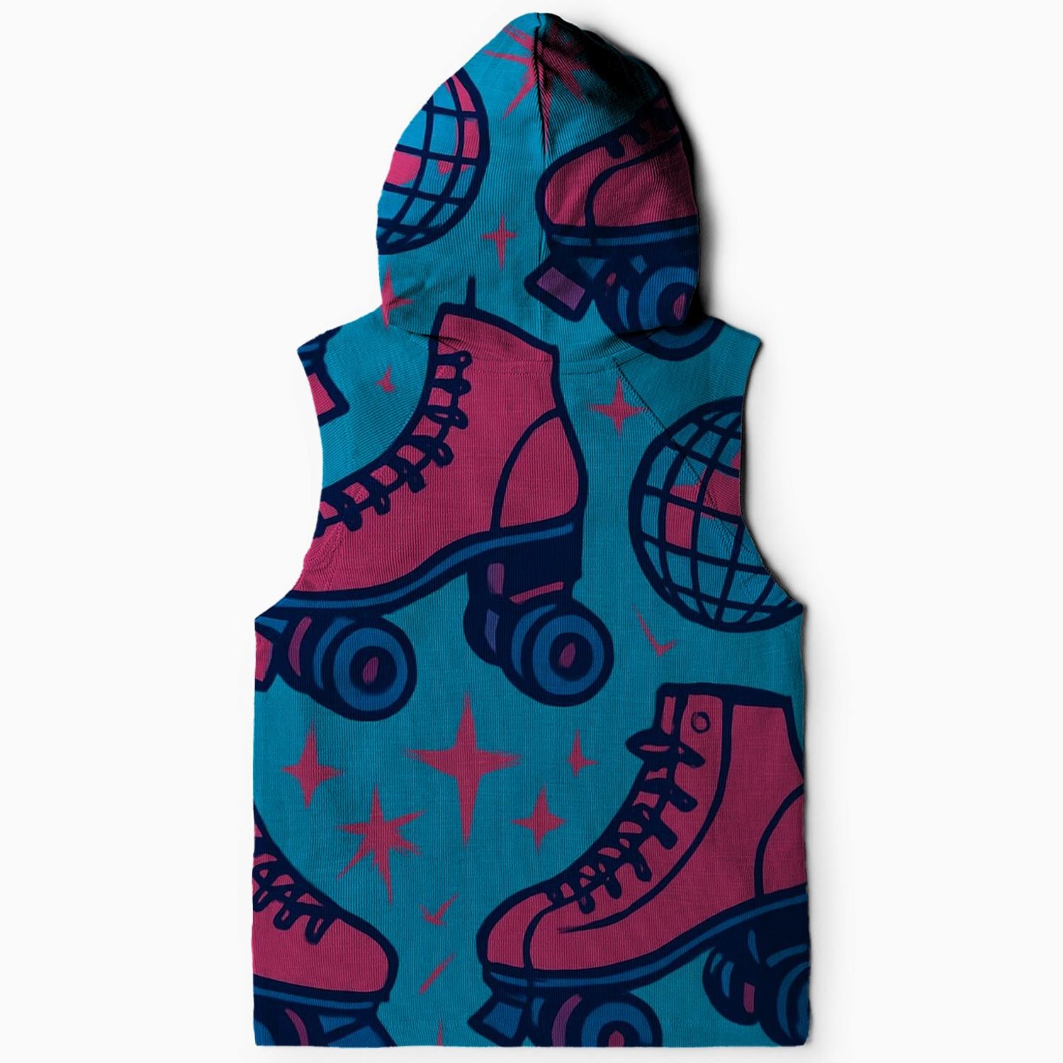 Vintage Roller Disco Sleeveless Hoodie