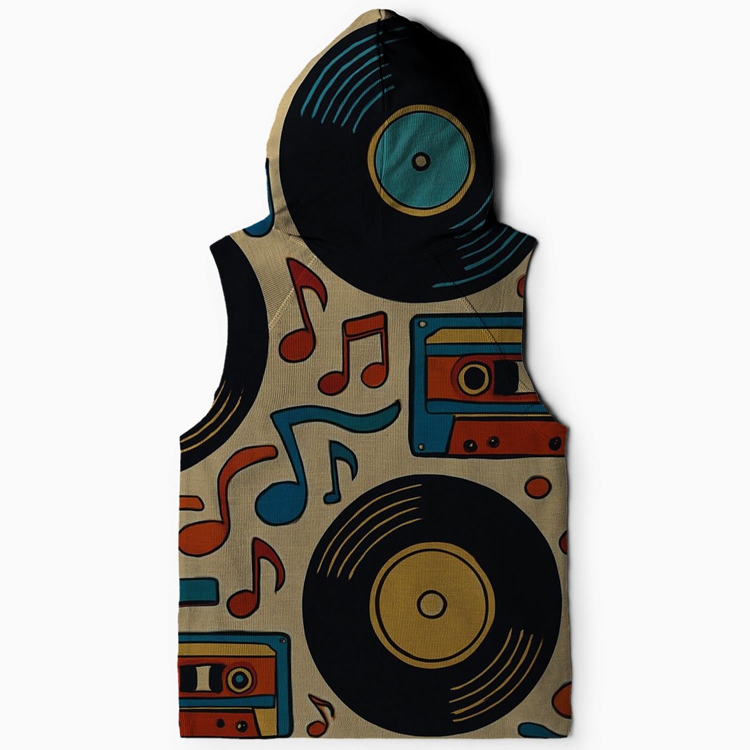 Vintage Record Collection Sleeveless Hoodie