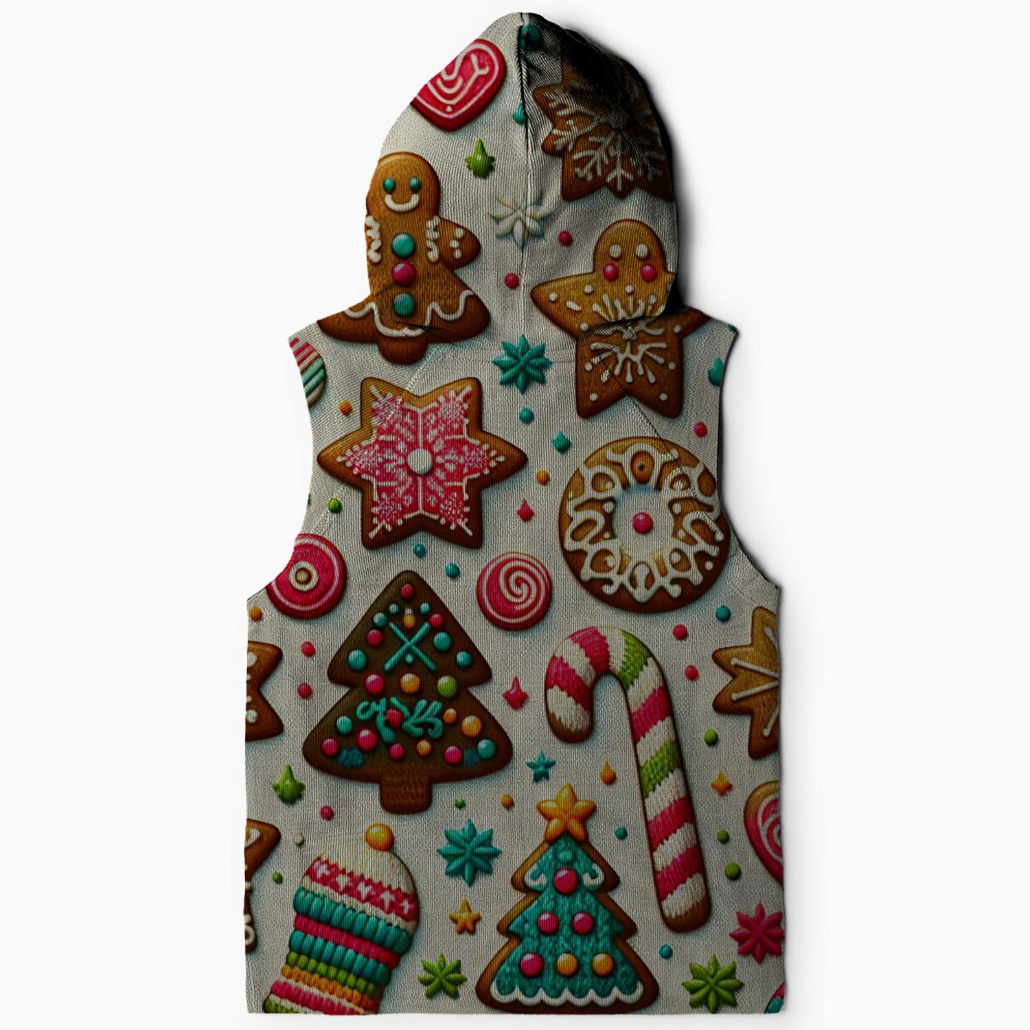 Christmas Cookie Extravaganza Design Sleeveless Hoodie