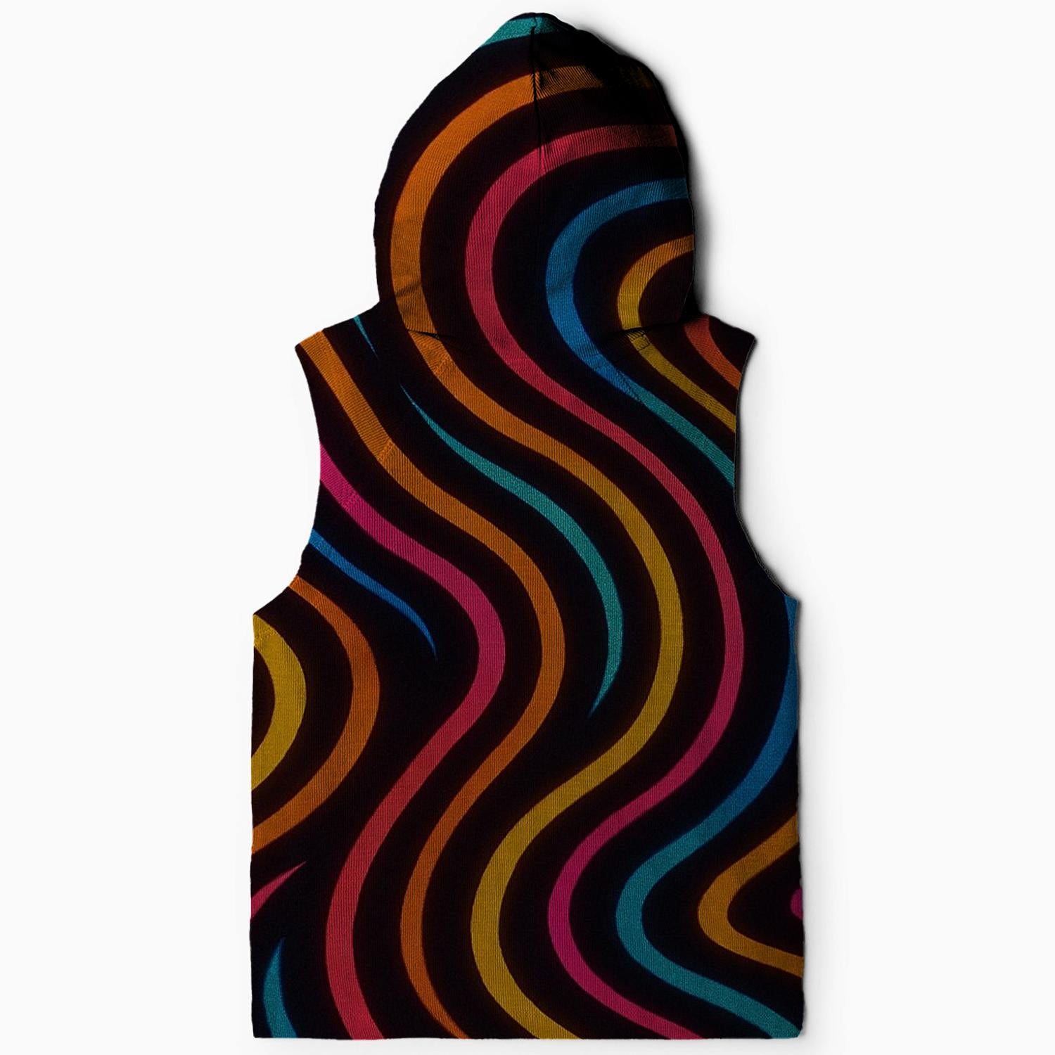 Neon Groove Vibes Sleeveless Hoodie