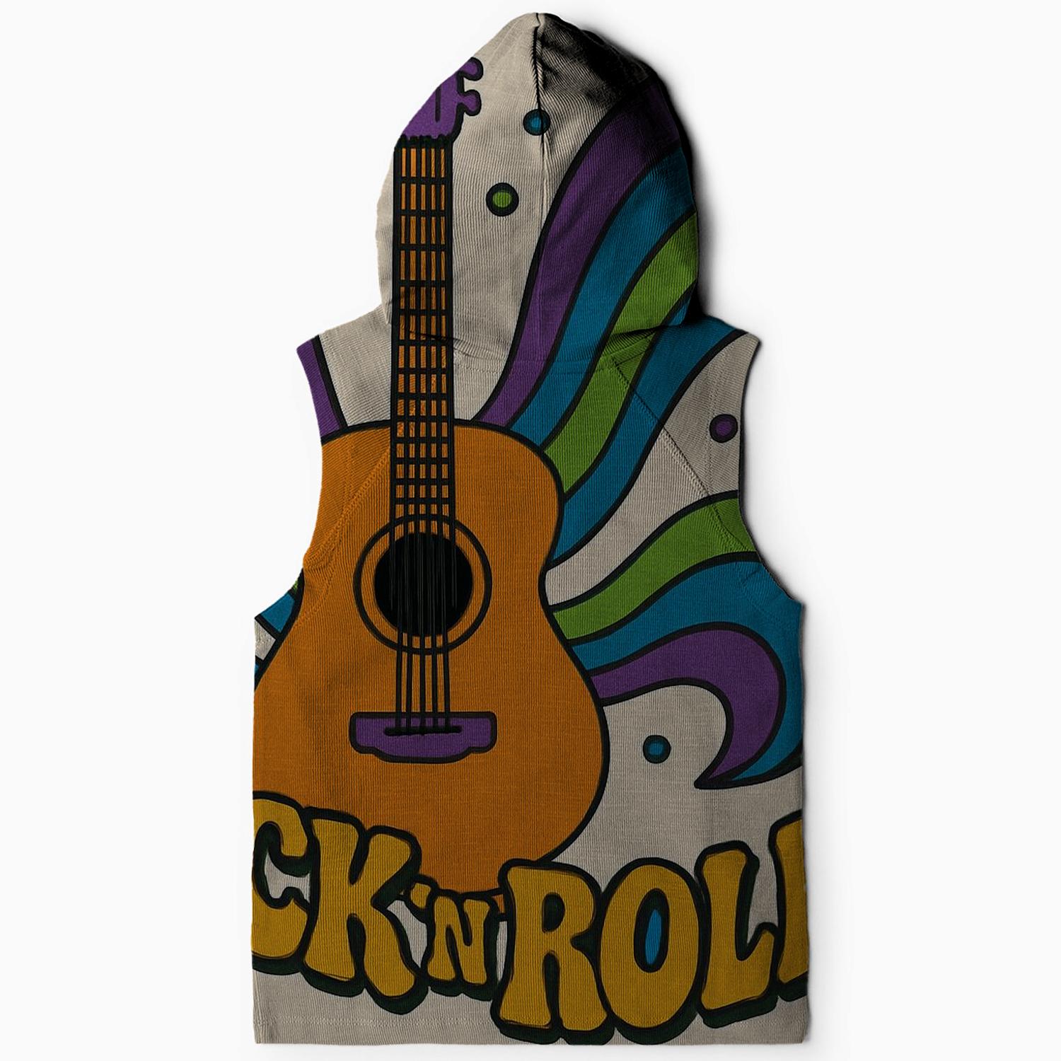 Groovy Guitar Strums Sleeveless Hoodie