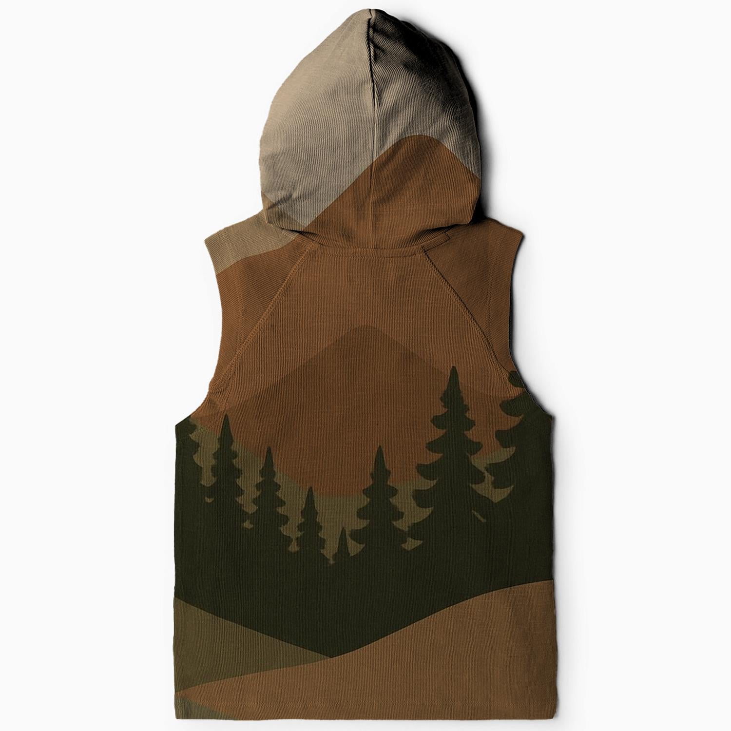 Peaceful Earth Tones Design Sleeveless Hoodie