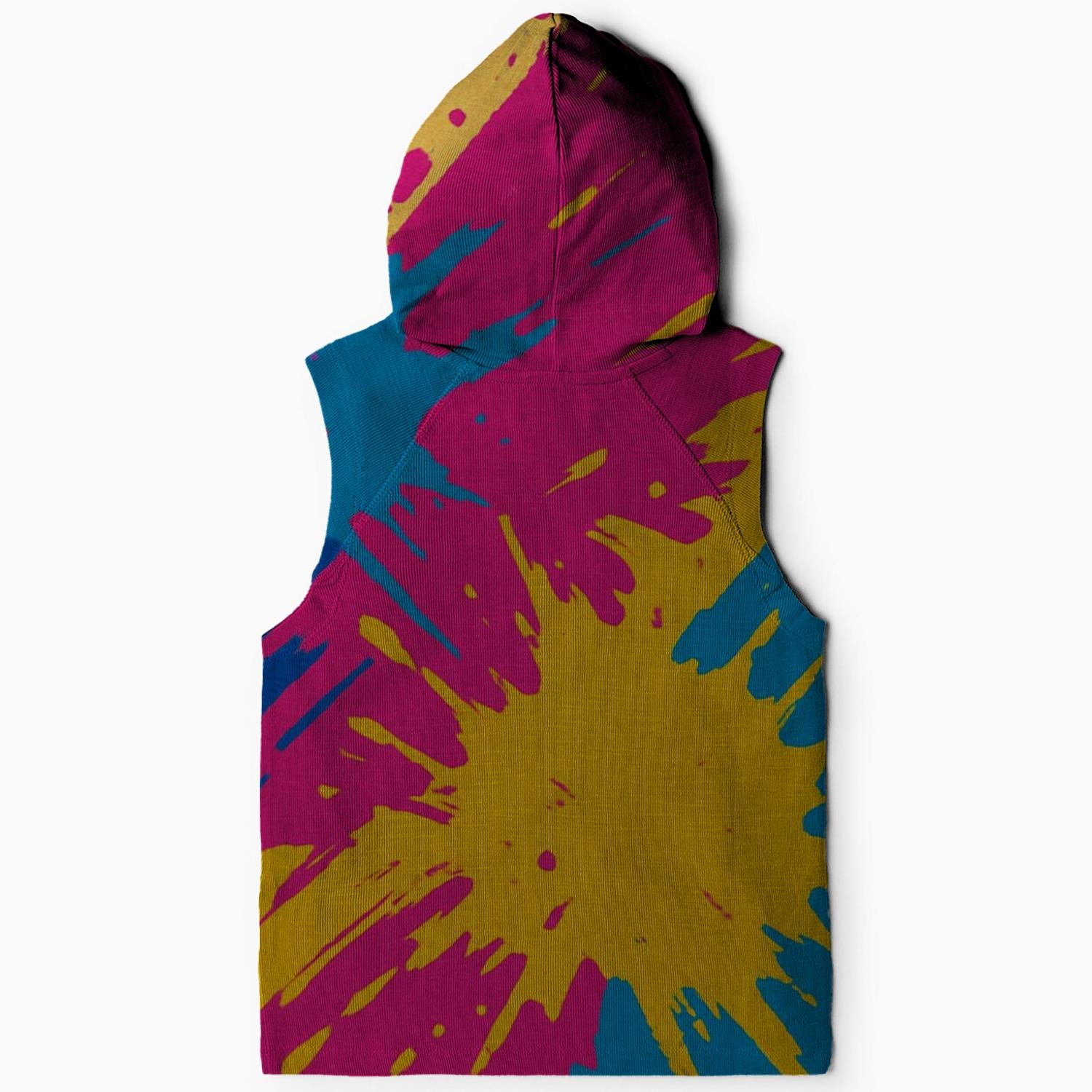 Electric Color Splashes Sleeveless Hoodie