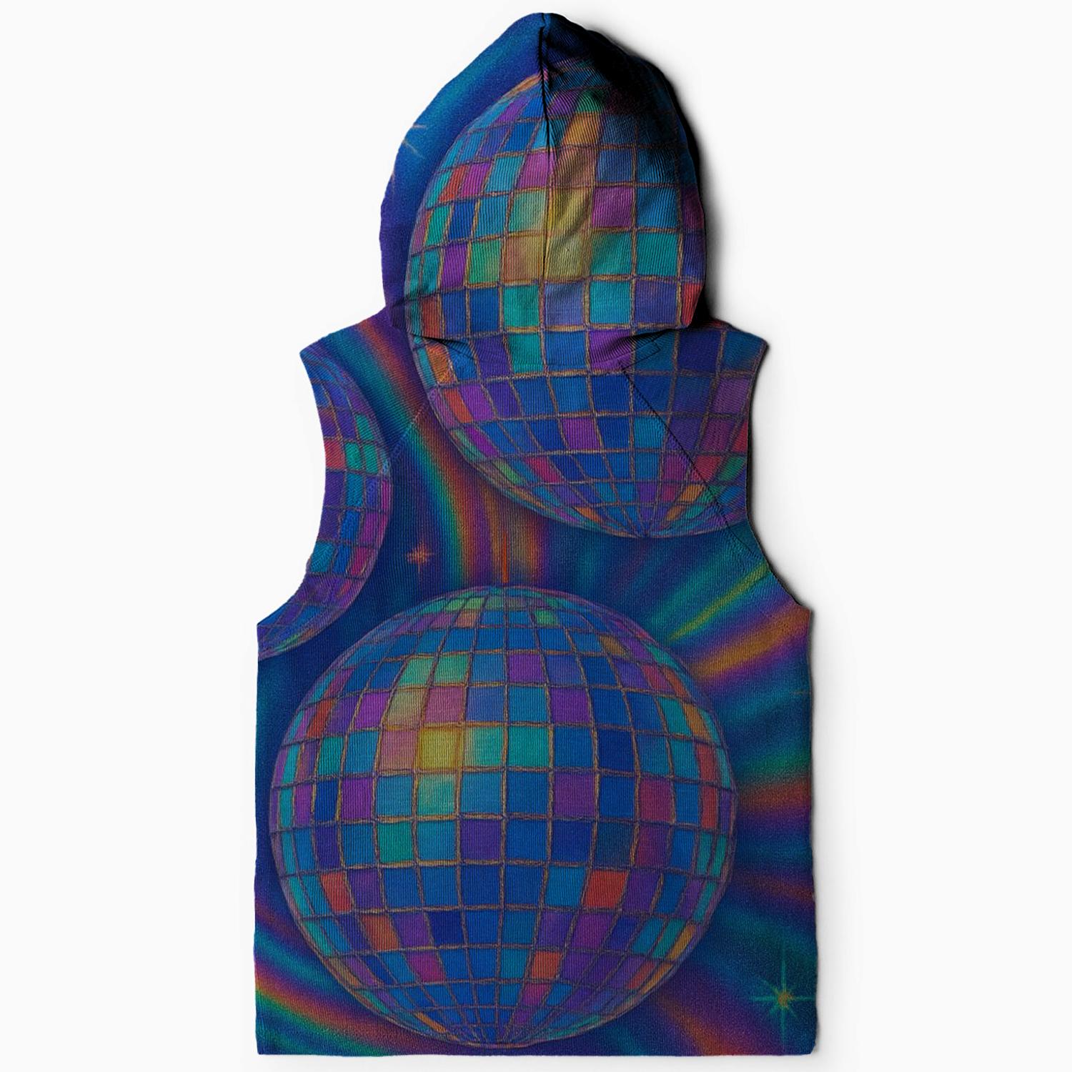 Holographic Disco Nights Sleeveless Hoodie