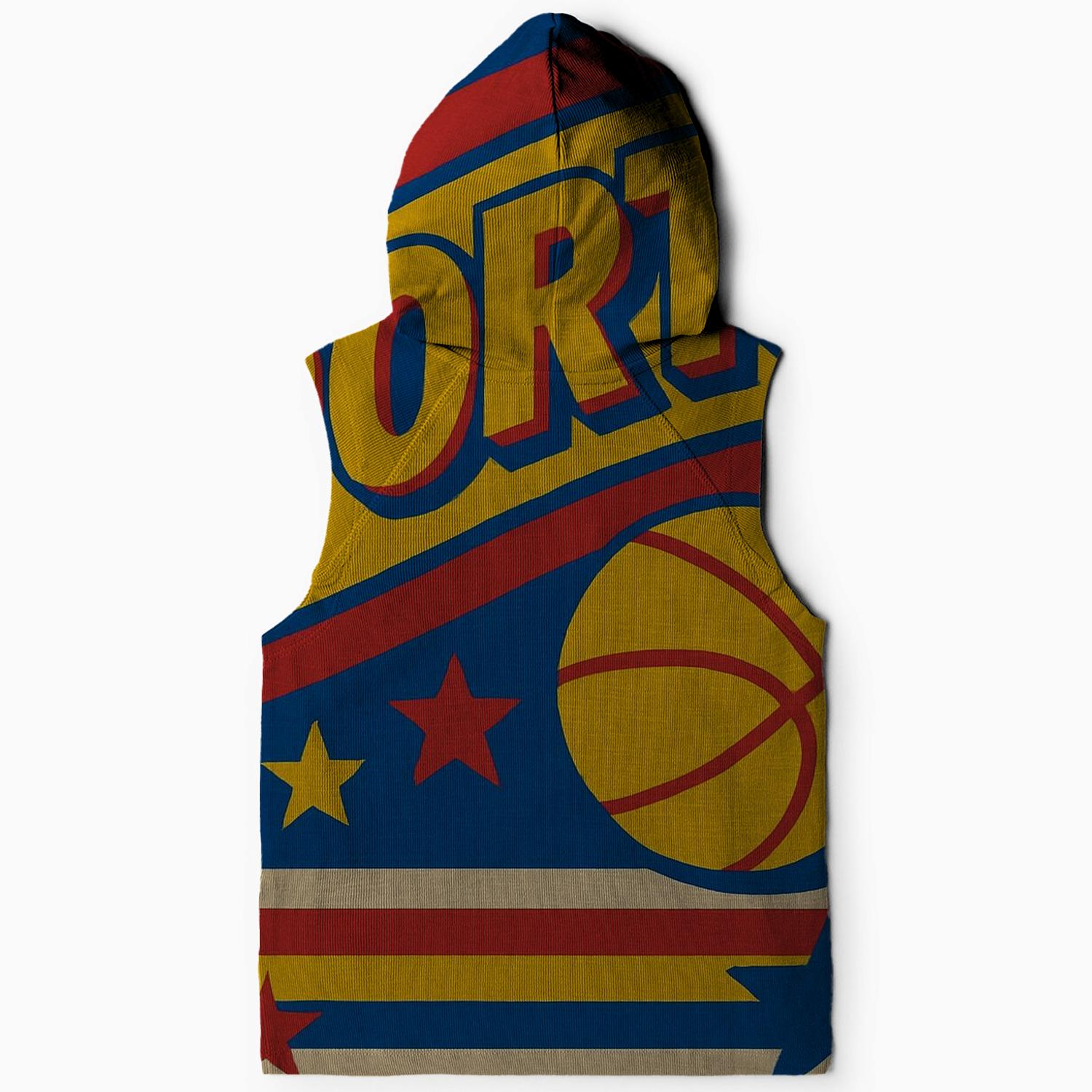 Classic 70s Graphic Sports Design Sleeveless Hoodie
