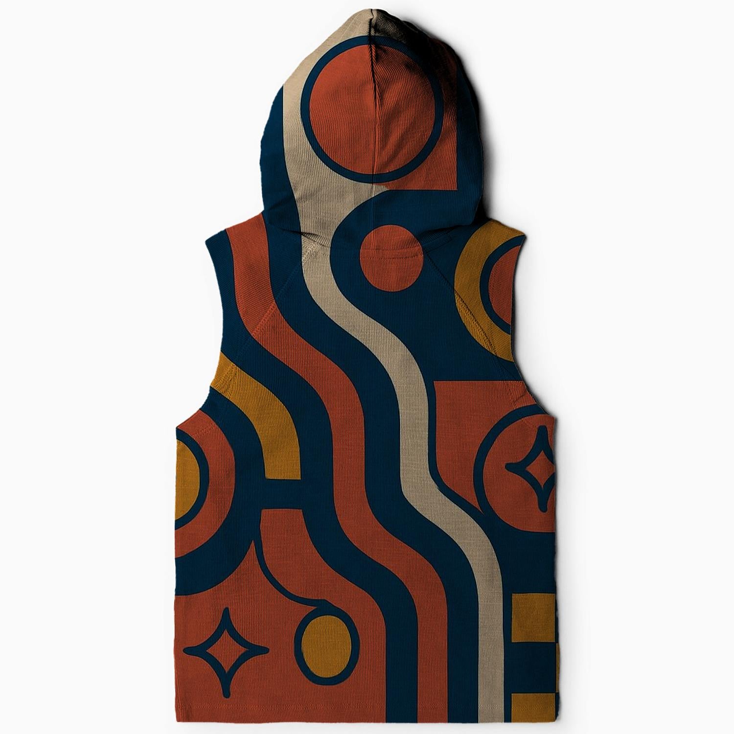 Vintage Funk Fusion Sleeveless Hoodie