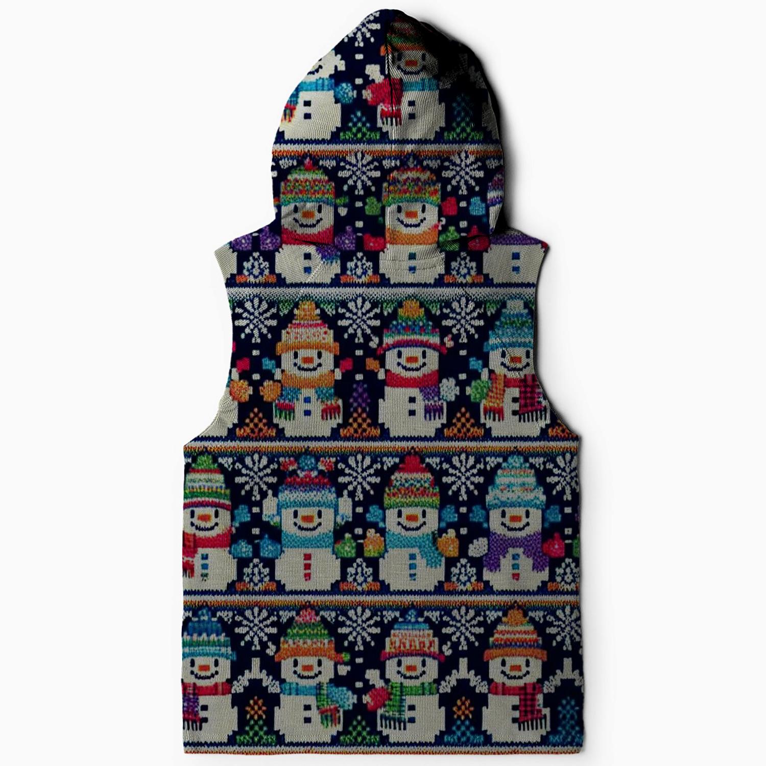 Frosty Friends Holiday Design Sleeveless Hoodie