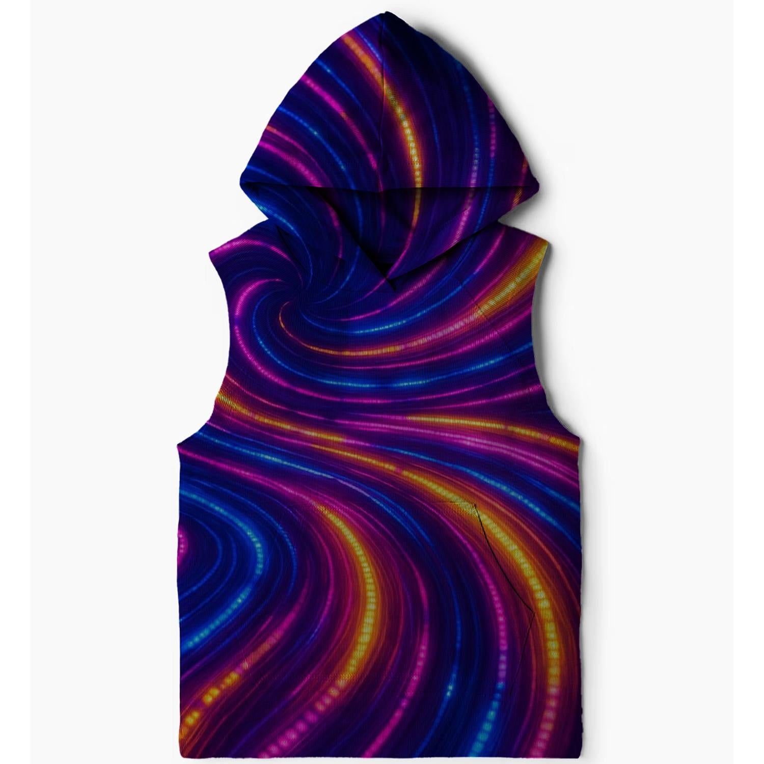 Disco Lights Illusion Sleeveless Hoodie