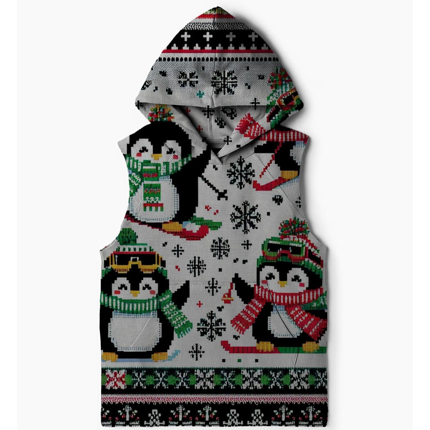 Ski Lodge Retreat Design Sleeveless Hoodie