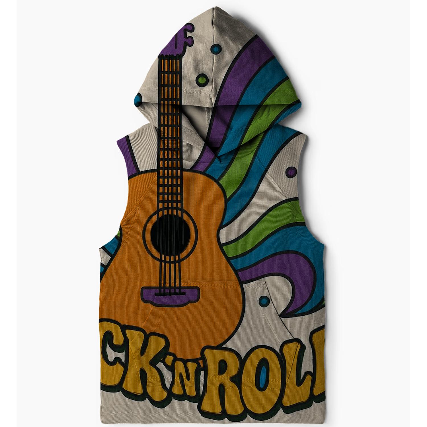 Groovy Guitar Strums Sleeveless Hoodie
