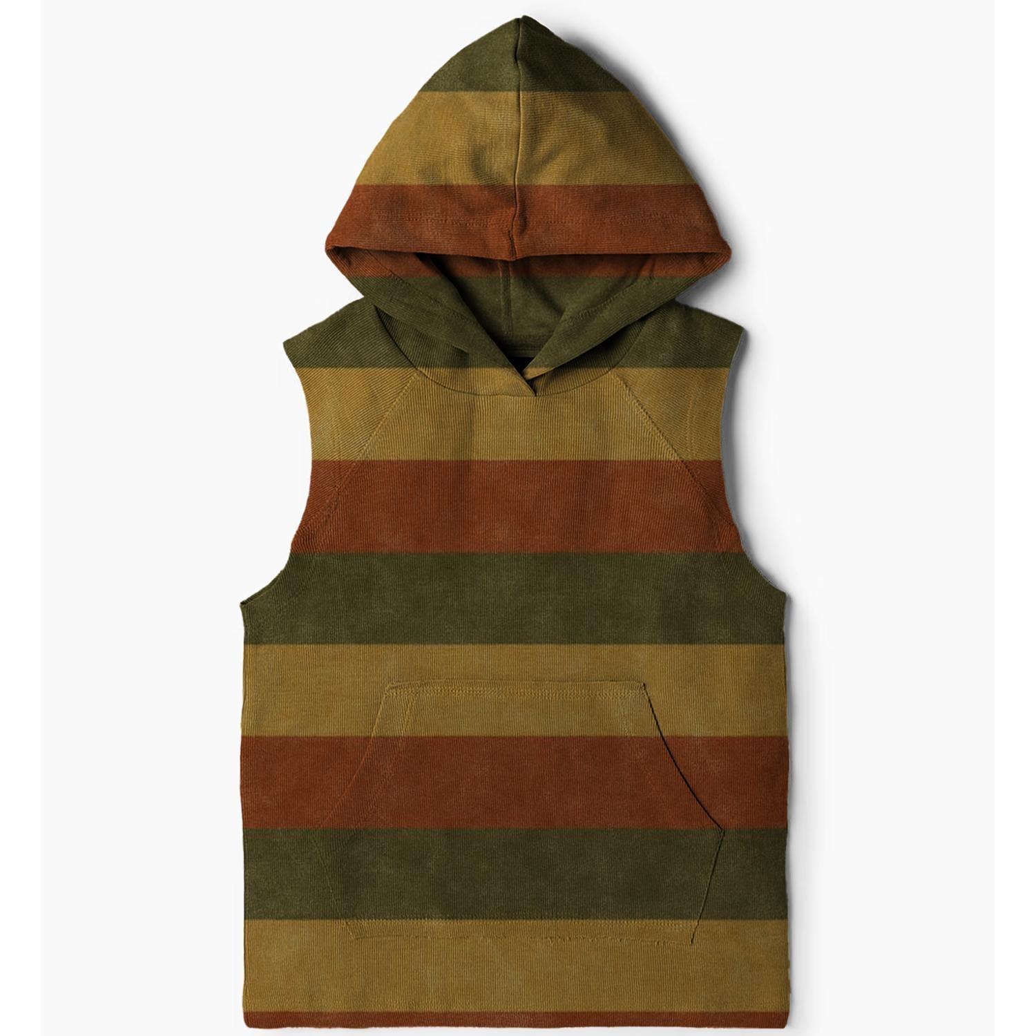Woodstock Vibes Stripes Sleeveless Hoodie