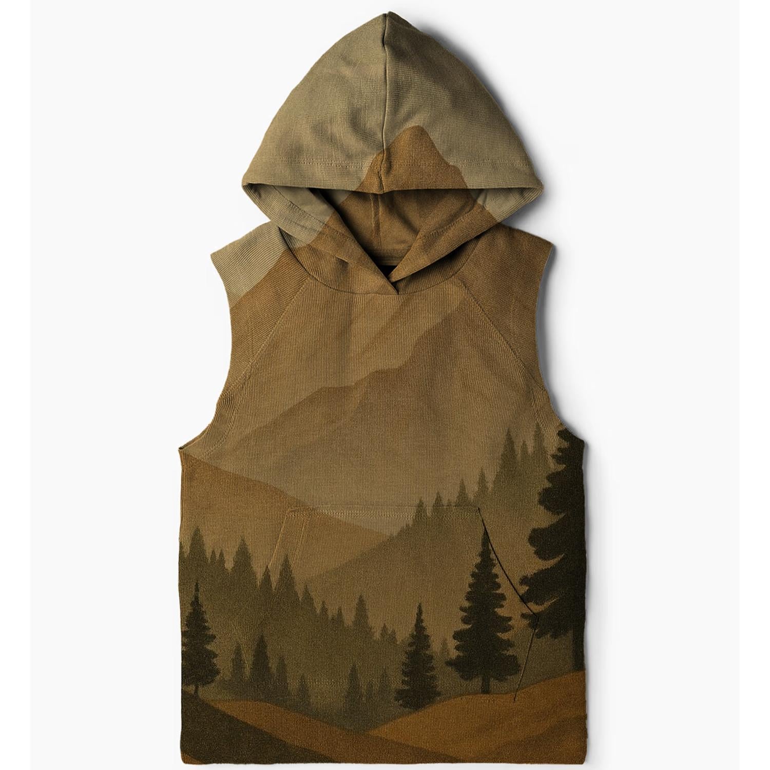 Peaceful Mountain Scenery Sleeveless Hoodie