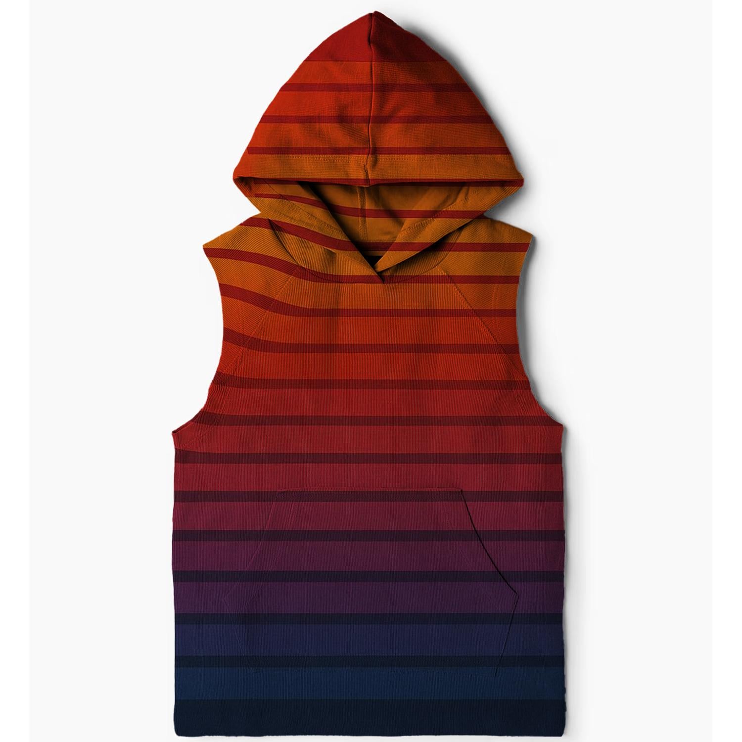 Sunset Spectrum Lines Sleeveless Hoodie