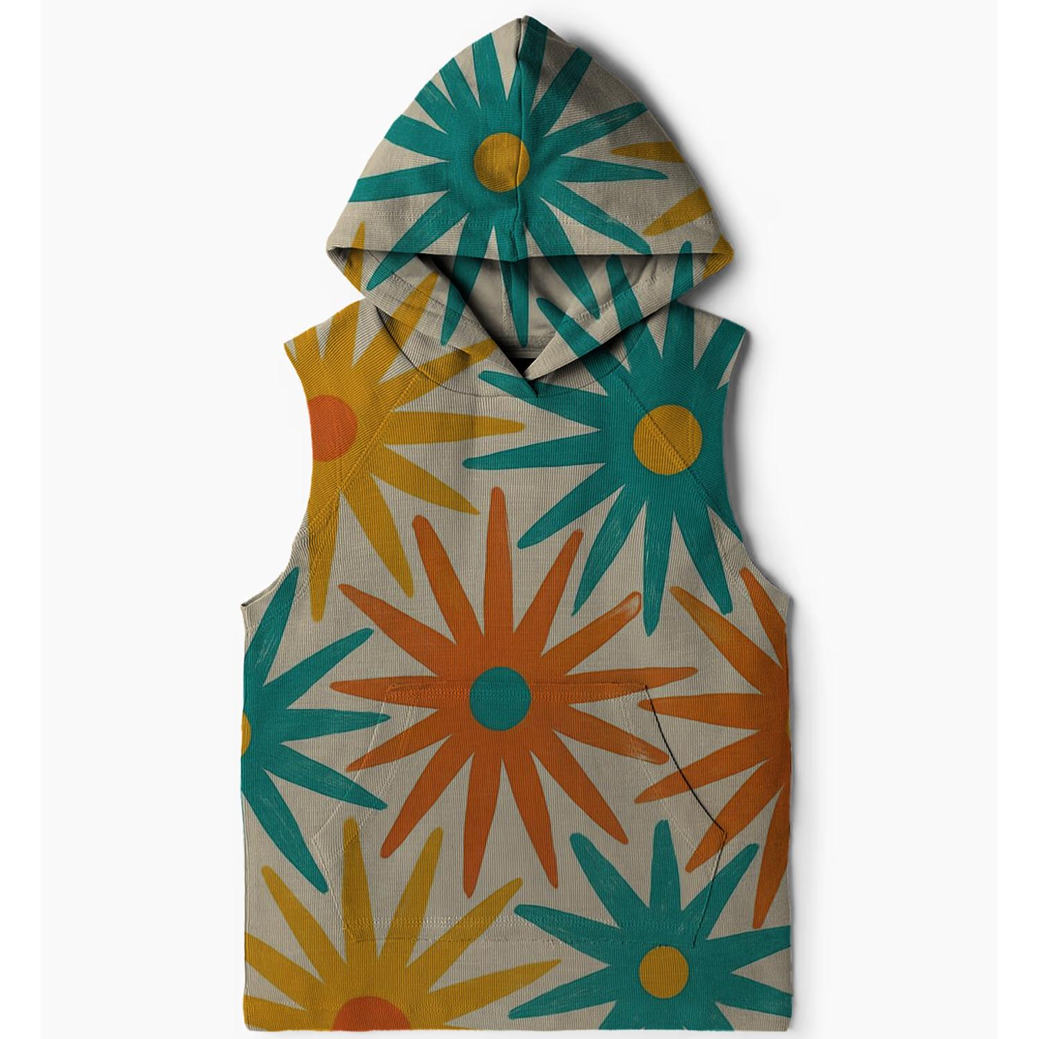 Vintage Starburst Designs Sleeveless Hoodie