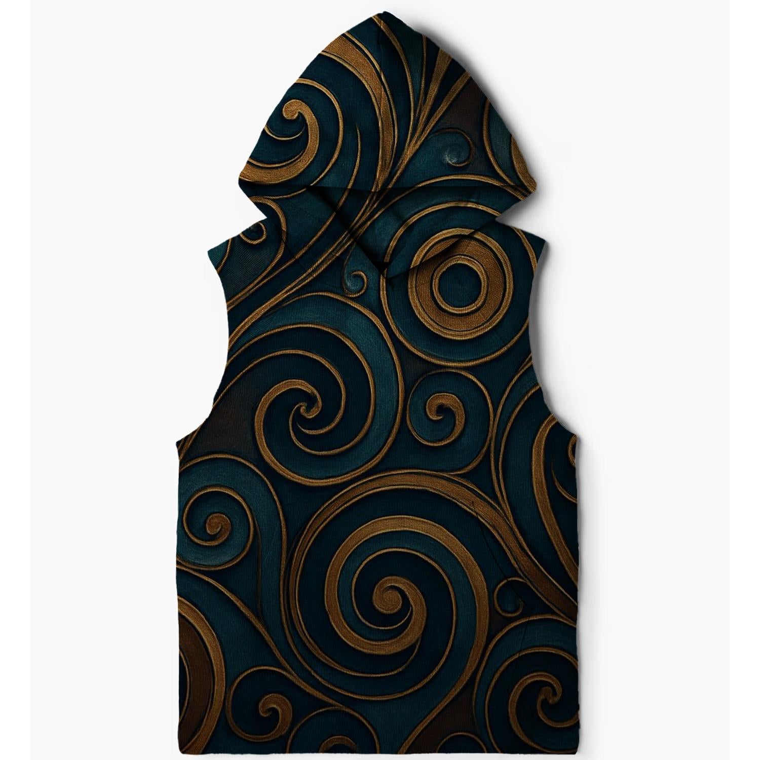 Mystic Aura Swirls Sleeveless Hoodie