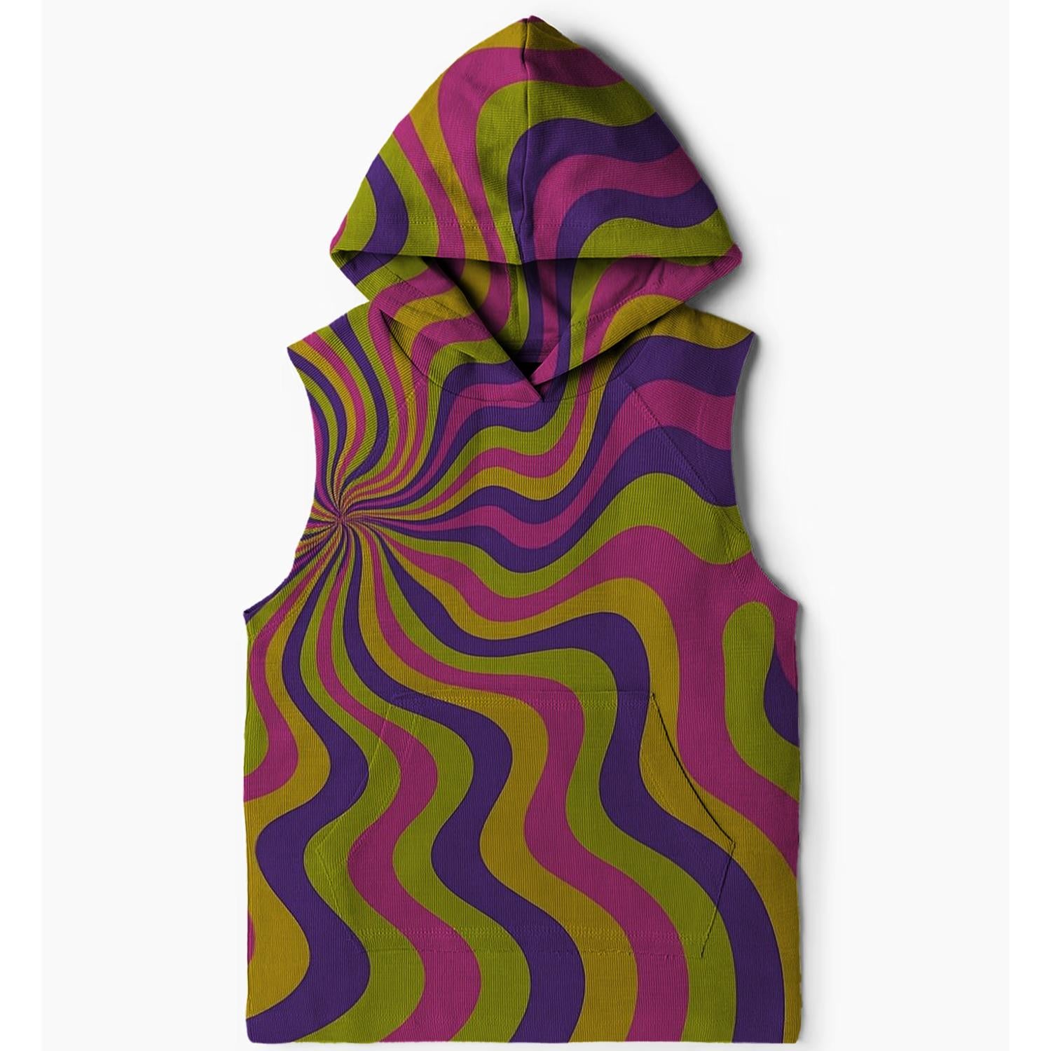 Groovy Optical Illusions Sleeveless Hoodie