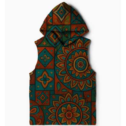 Bohemian Patchwork Magic Sleeveless Hoodie