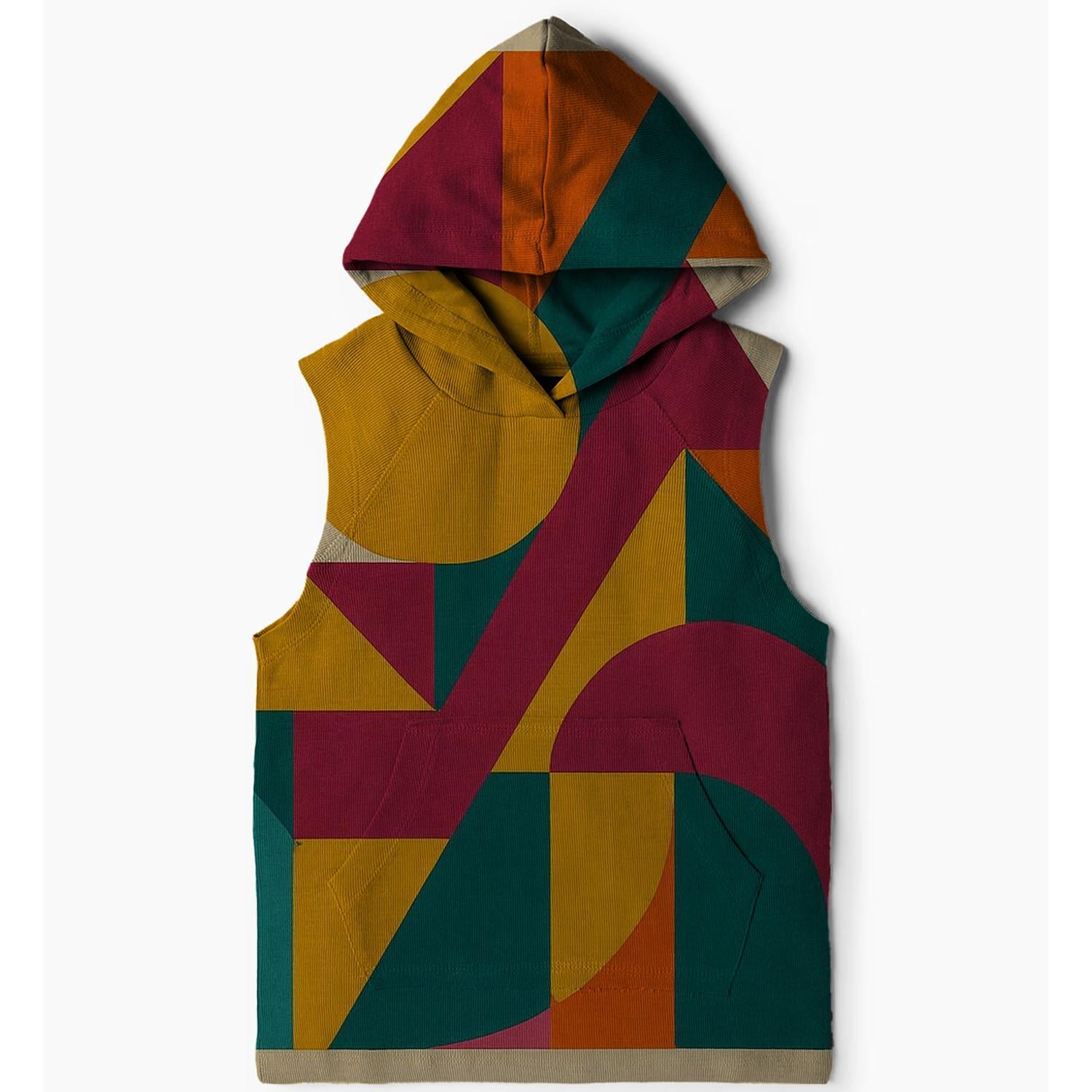 Classic 70s Abstract Art Sleeveless Hoodie