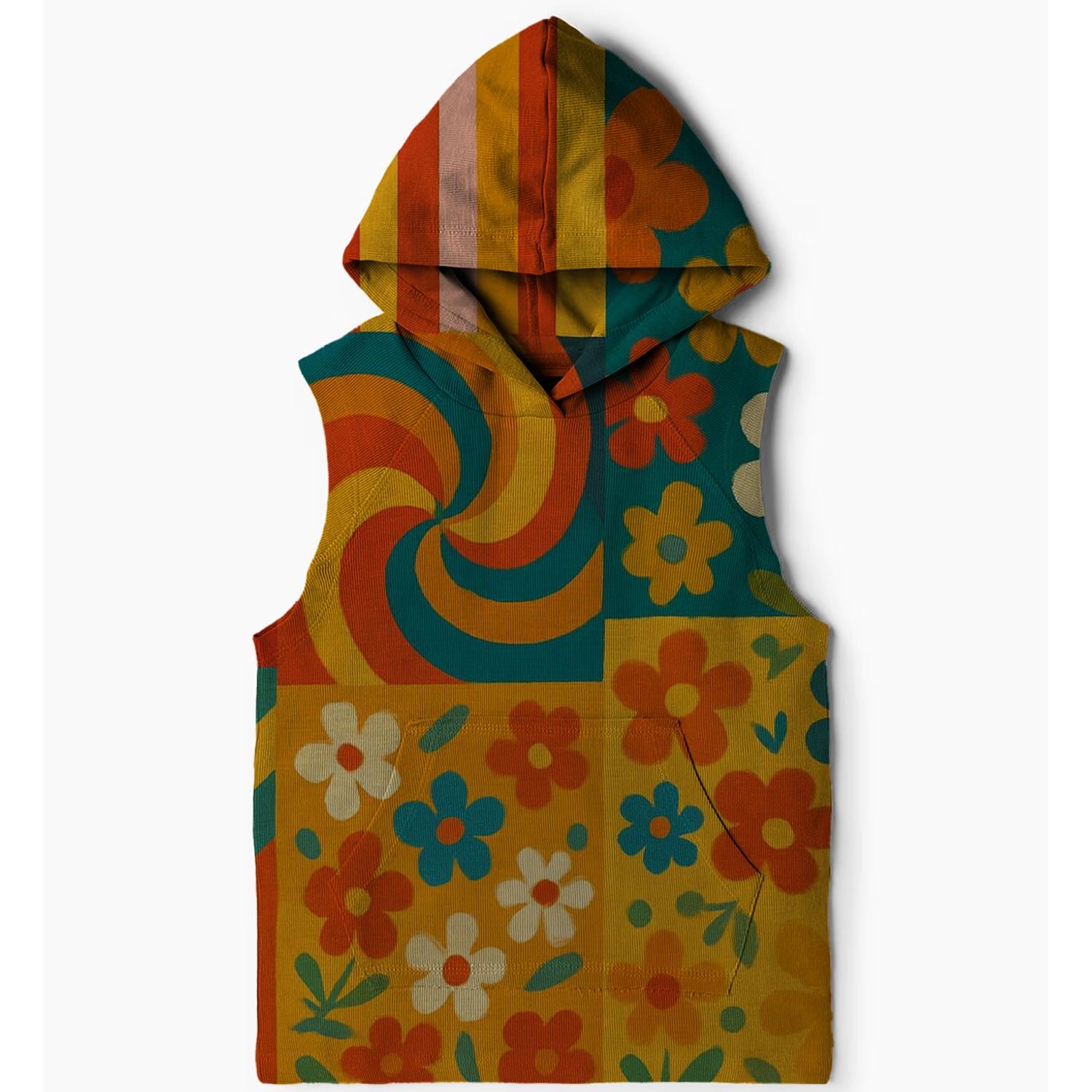 70s Inspired Patchwork Hoodie