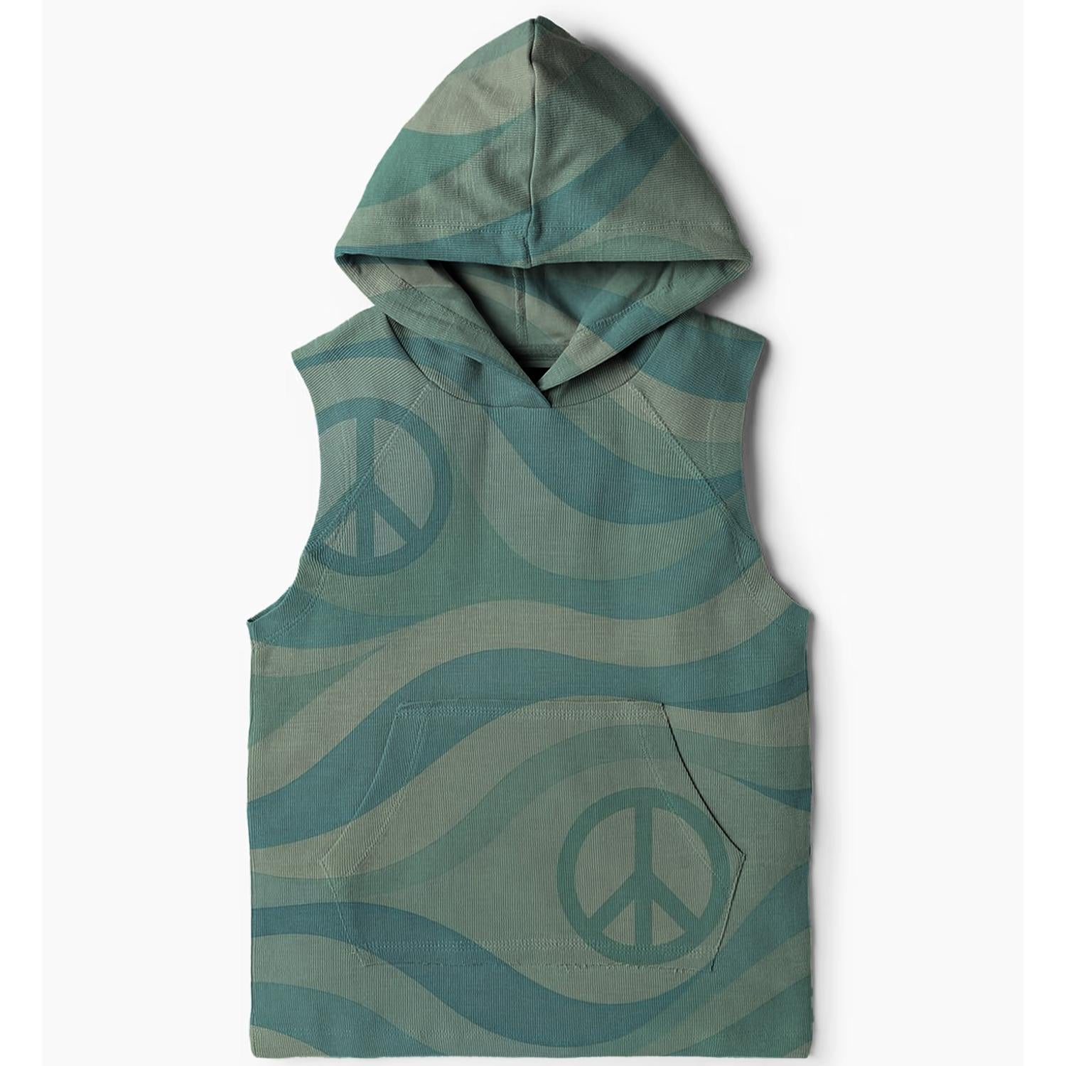 Hippie Peaceful Waves Sleeveless Hoodie