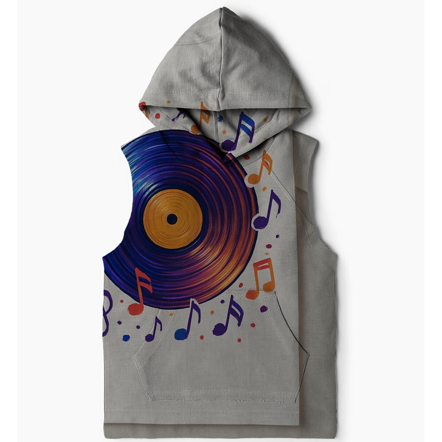 Vinyl Record Revolution Sleeveless Hoodie
