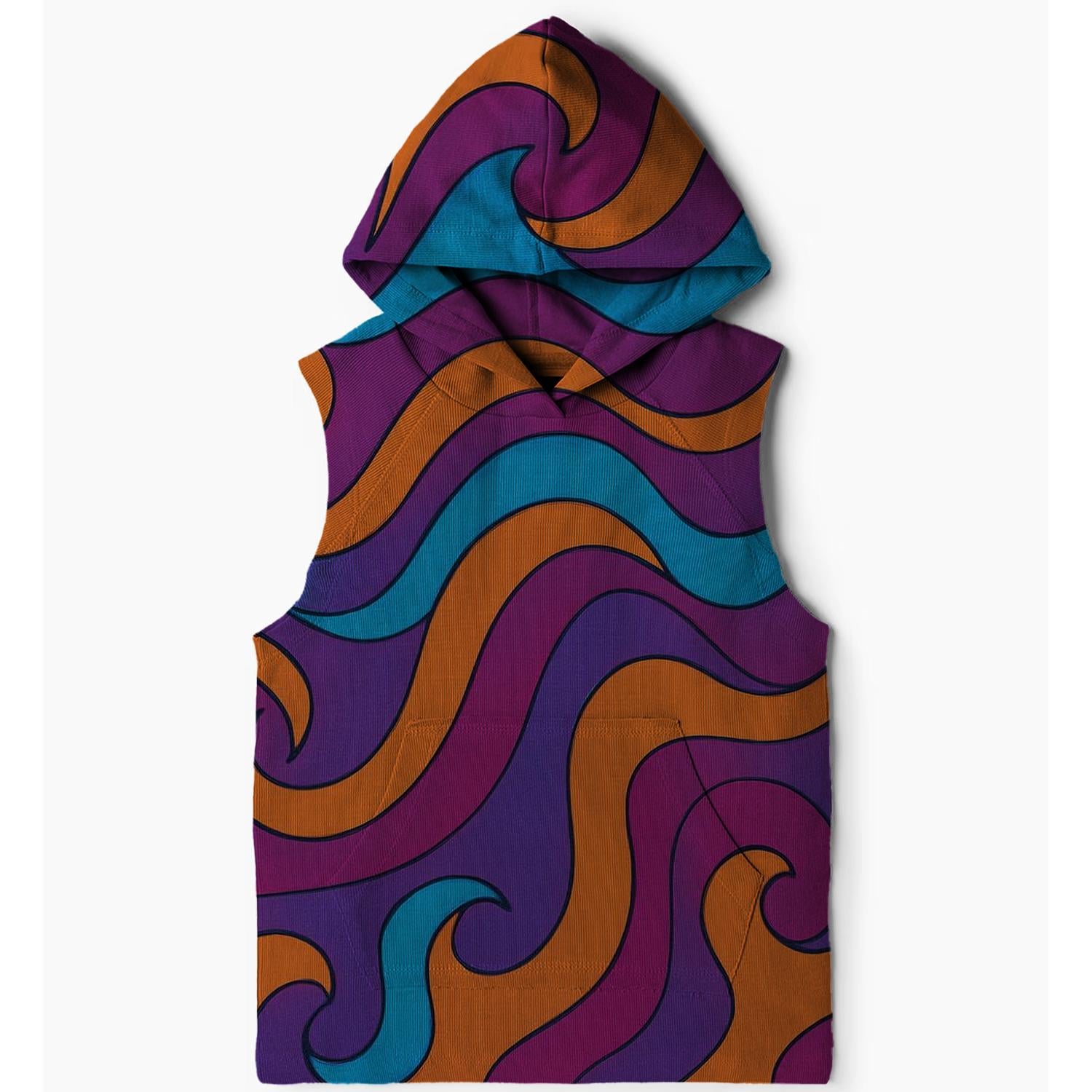 Electric Energy Waves Sleeveless Hoodie