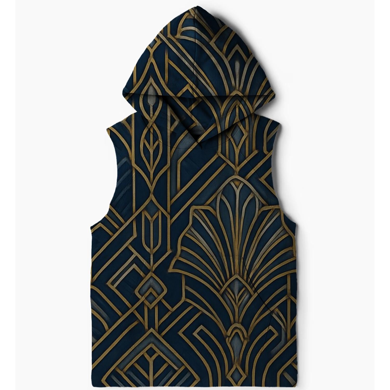Art Deco Influences Sleeveless Hoodie