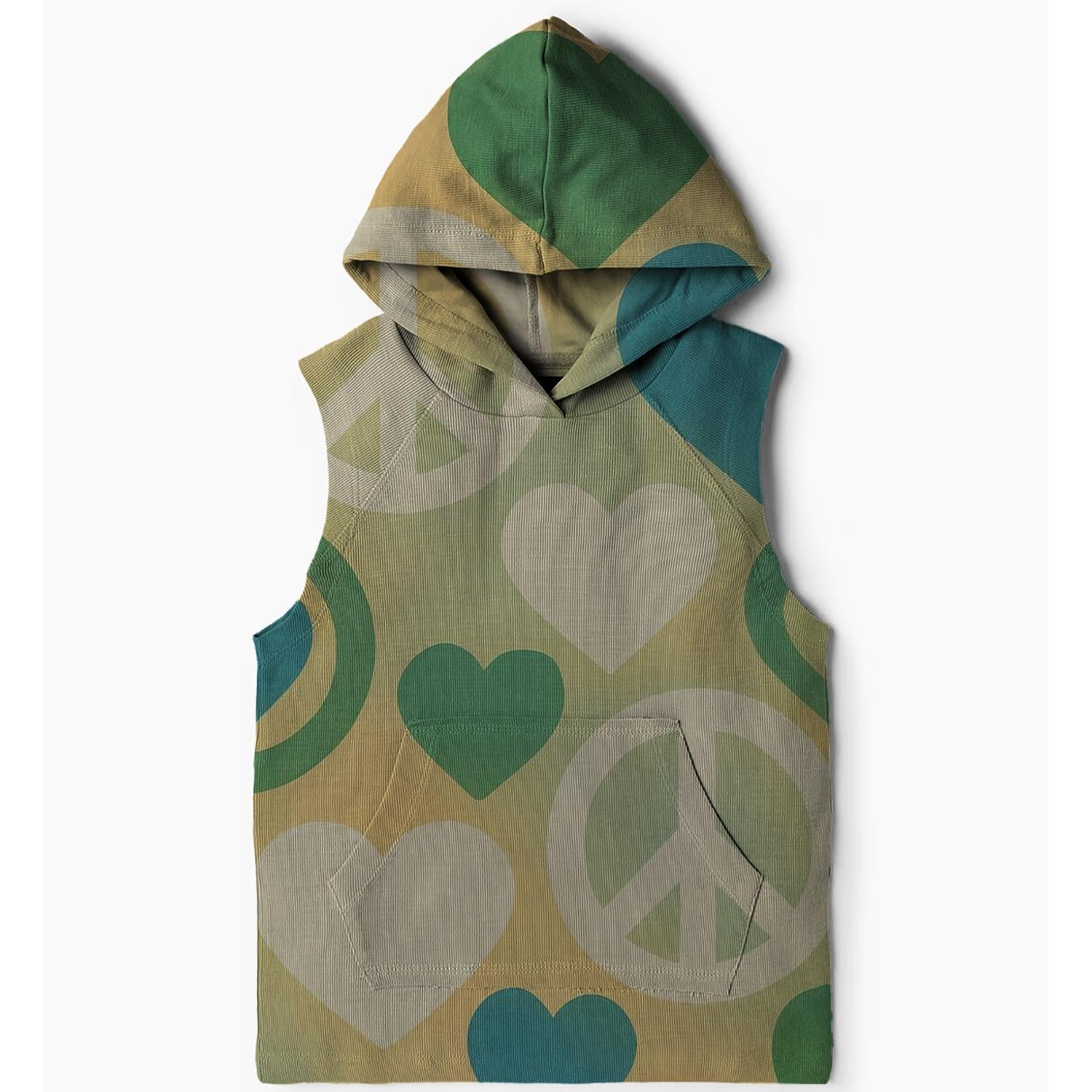 Peace and Love Vibes Sleeveless Hoodie