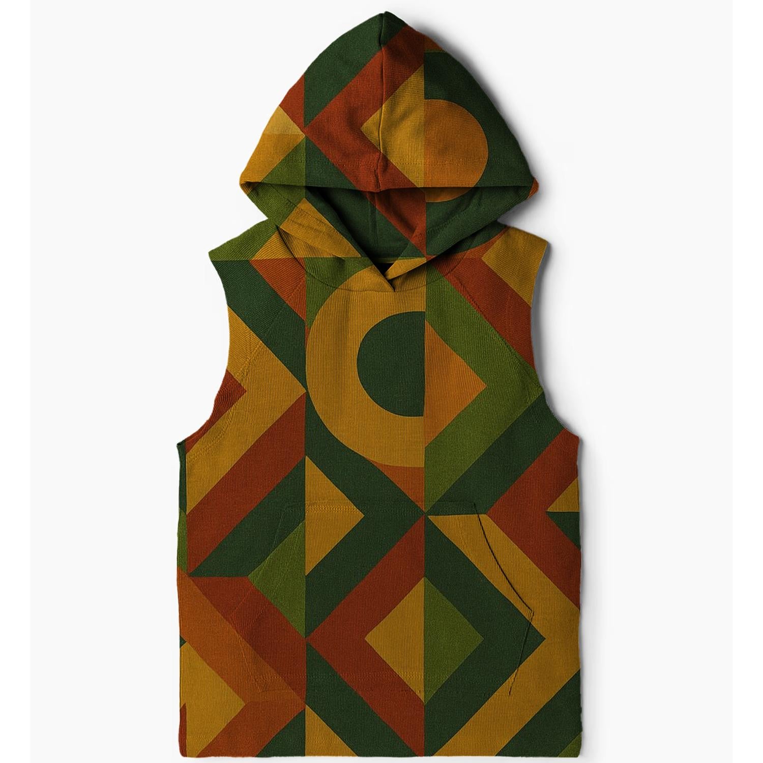 Funky Geometric Patterns Sleeveless Hoodie