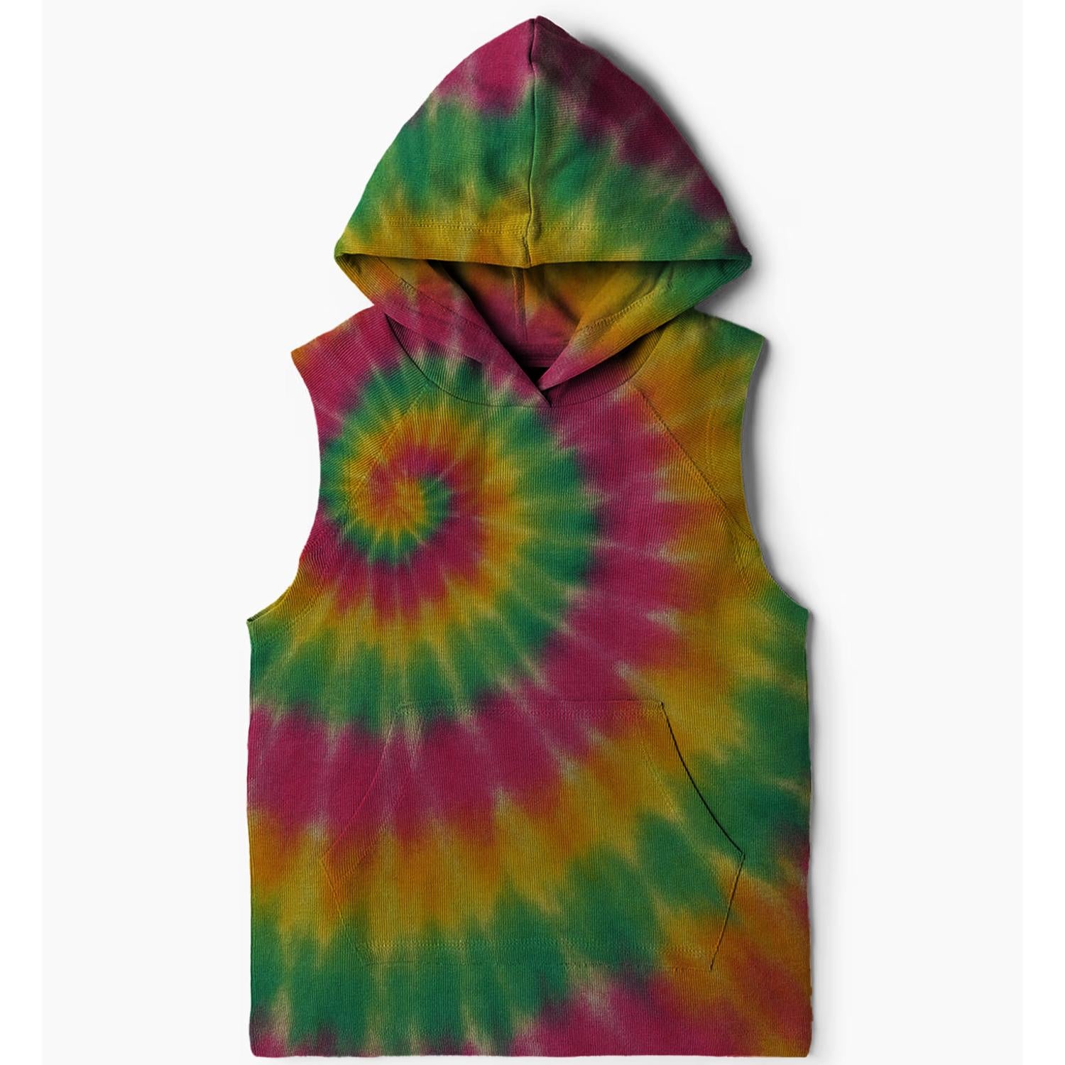 Hippie Soul Tie-Dye Swirls Sleeveless Hoodie