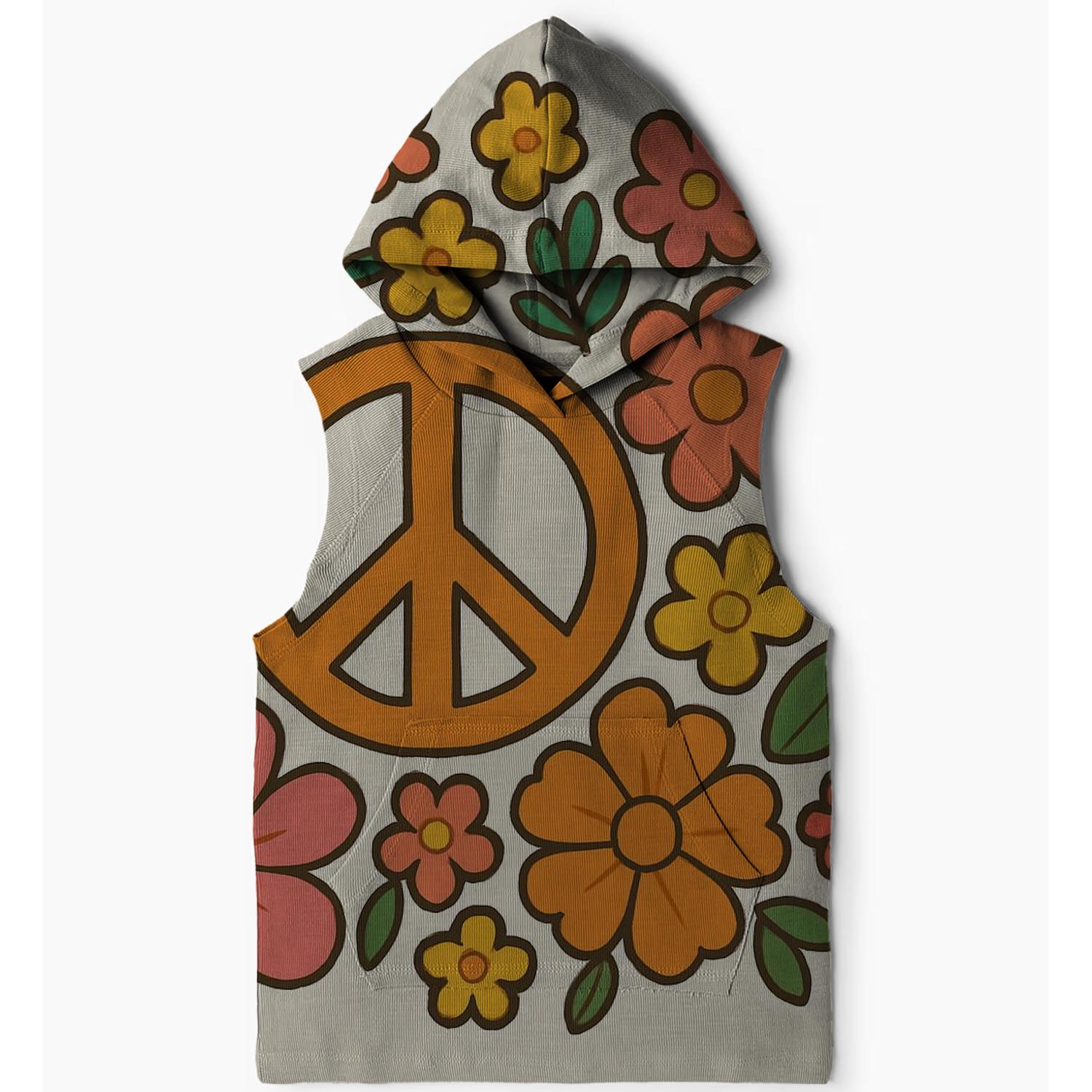 Retro Peace Flowers Hoodie