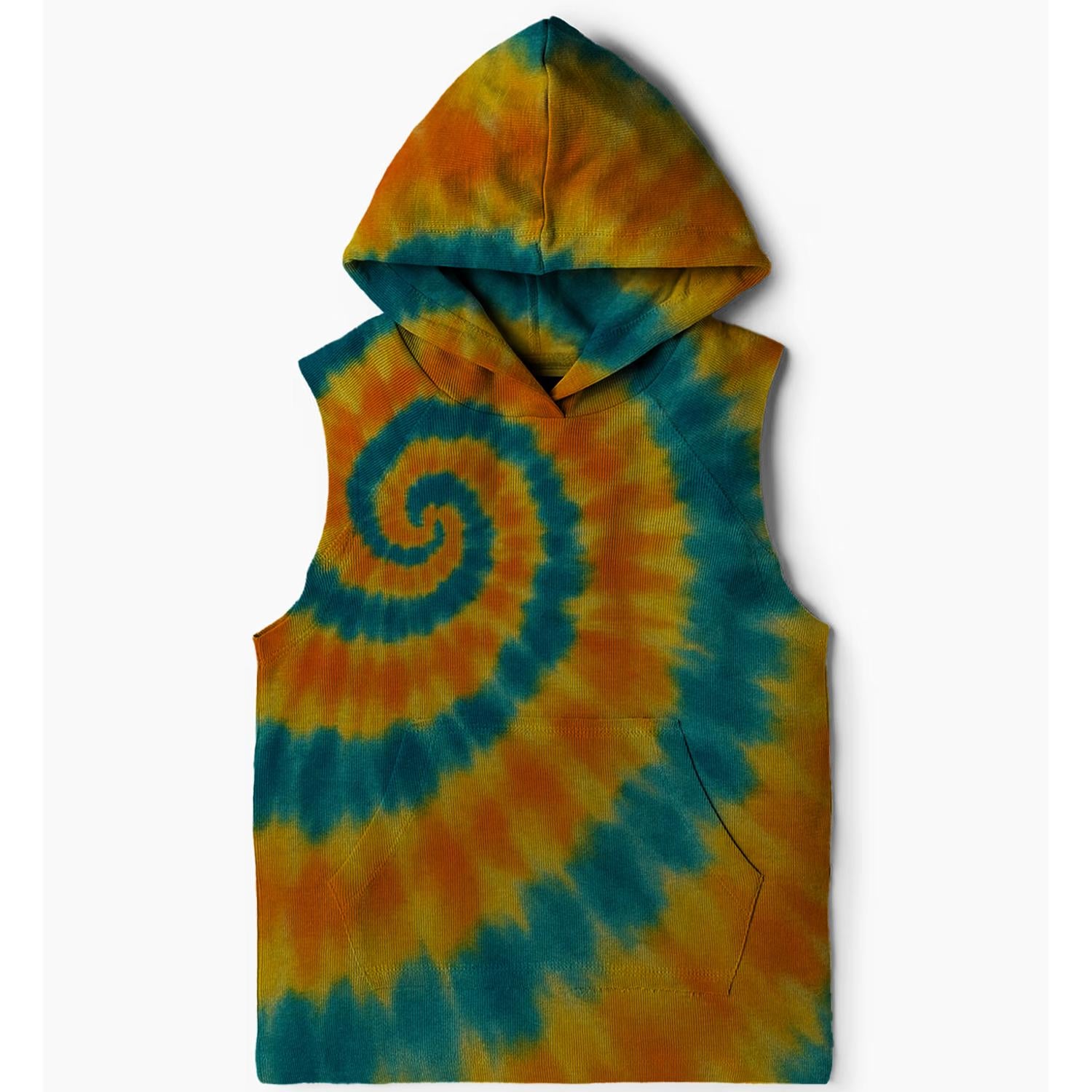 Groovy Tie-Dye Swirl Sleeveless Hoodie