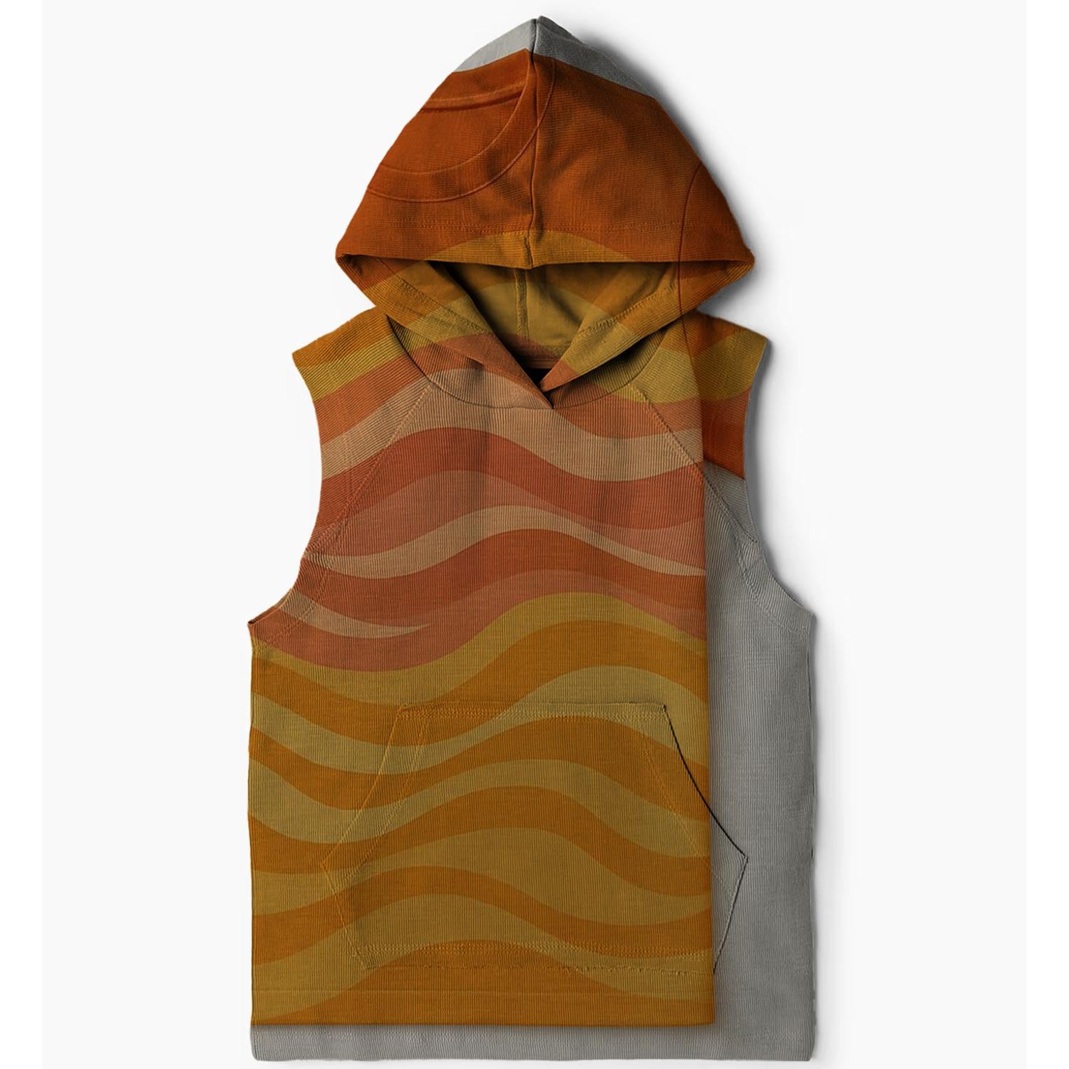 Bohemian Sunset Waves Sleeveless Hoodie