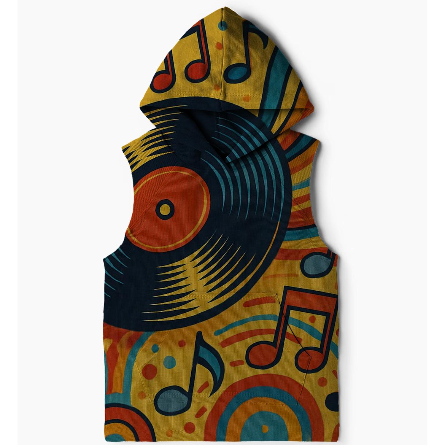 Vinyl Vibes Revival Sleeveless Hoodie